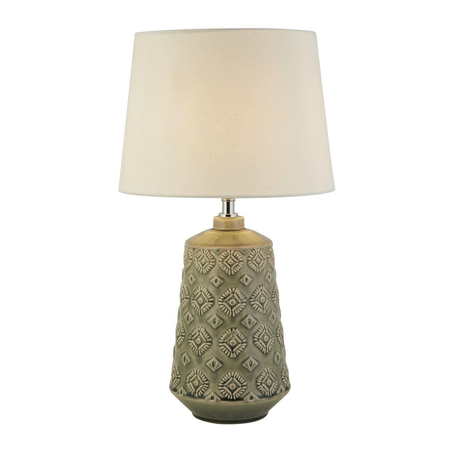 Lampe de table Gris Blanc E27 49 cm D : 28 cm Tissu Céramique