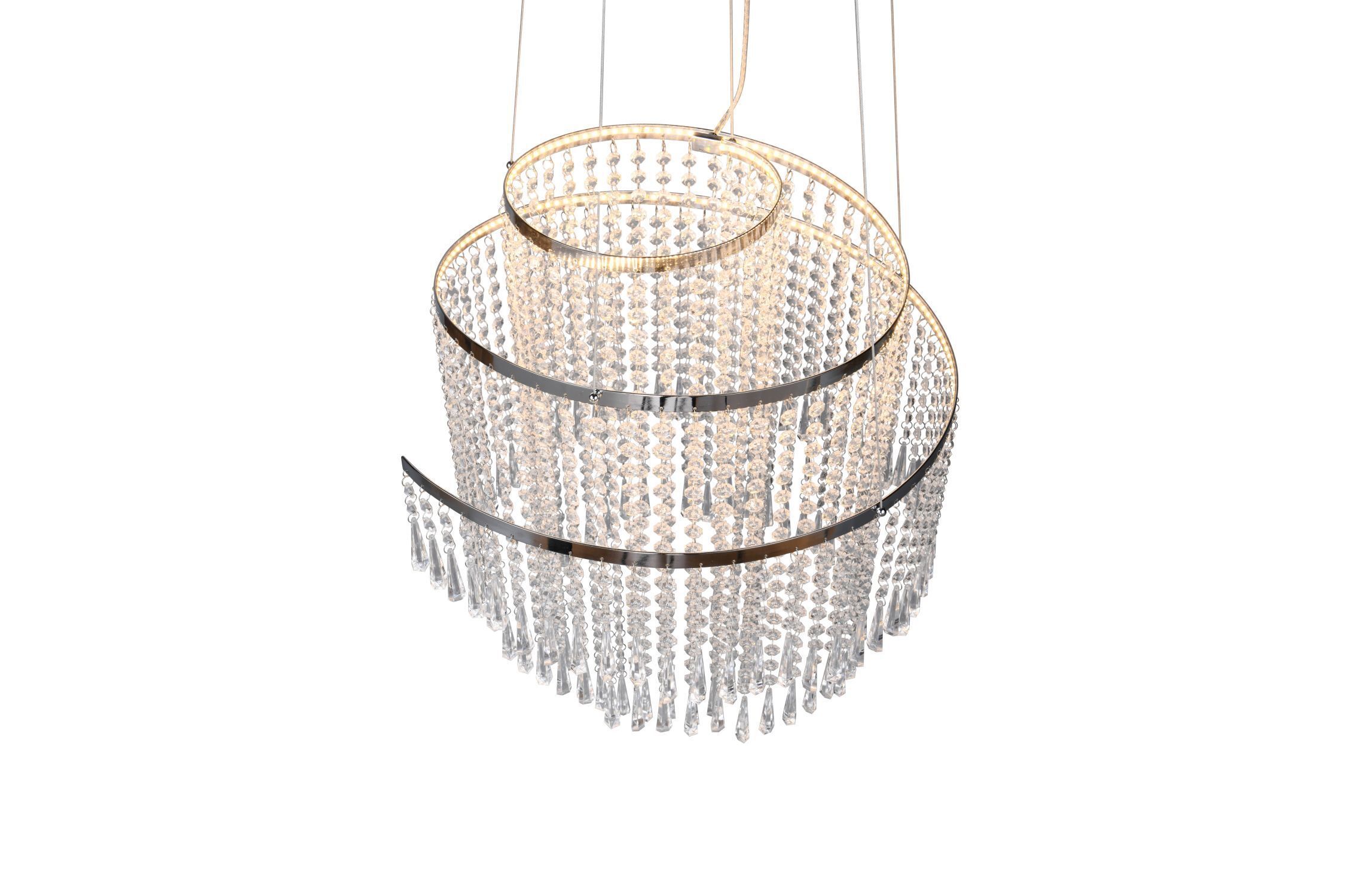 Lampe LED à suspendre avec télécommande à intensité variable Chrome Acrylique Leuchter, Lampe