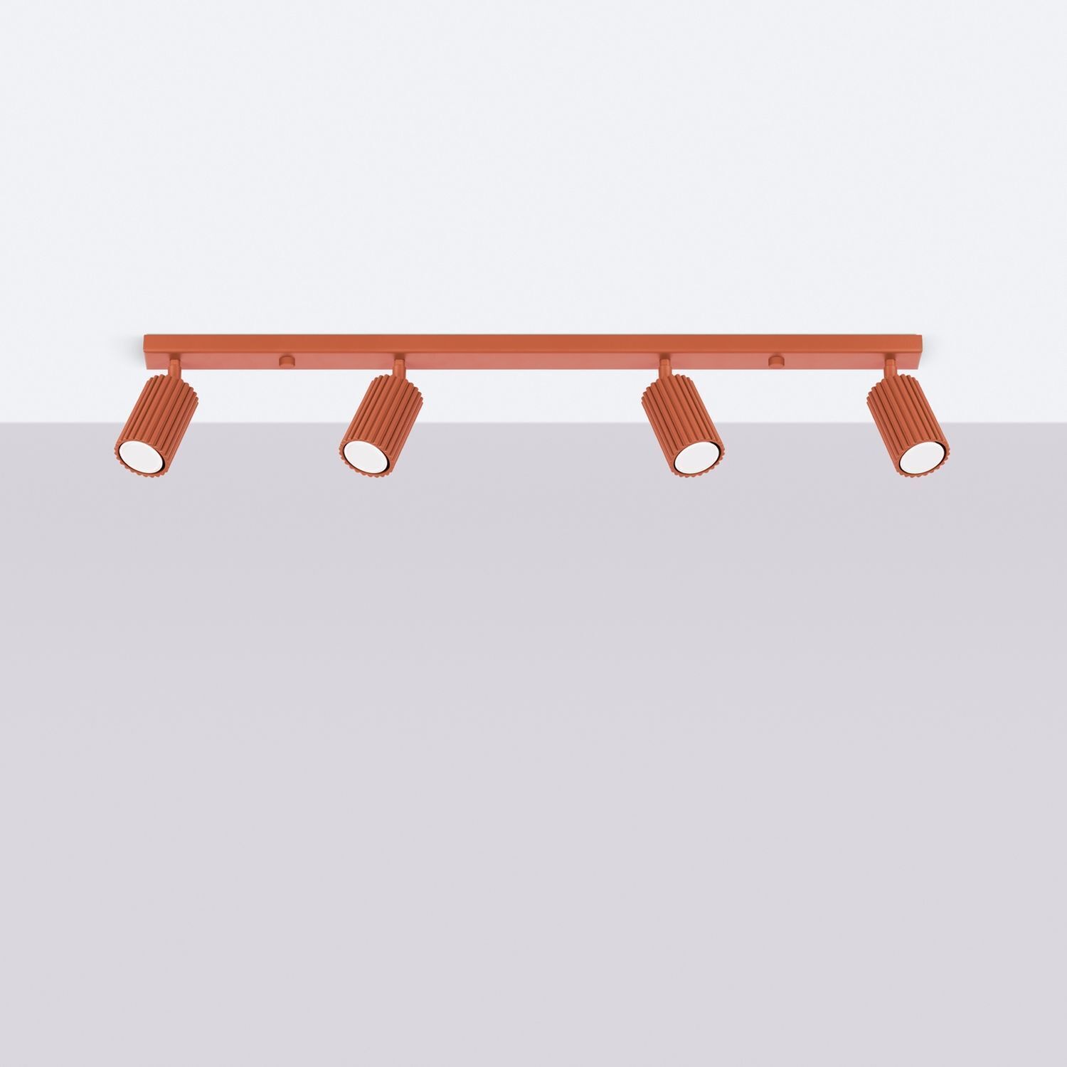 Projecteur de plafond à 4 flammes, longueur 81 cm, orientable GU10 rouge