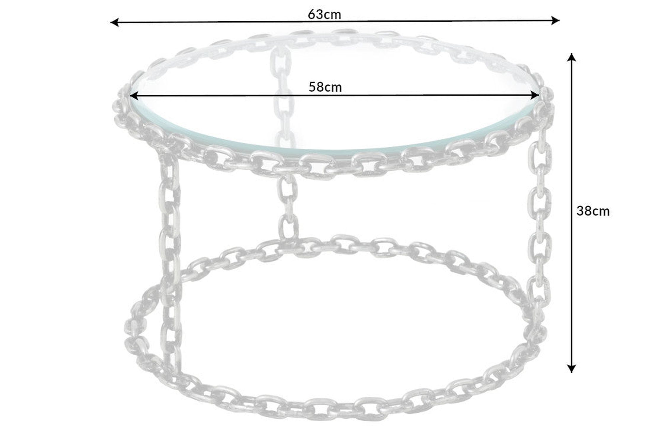 Table basse en verre trempé Fer en argent 65x65 cm artisanat