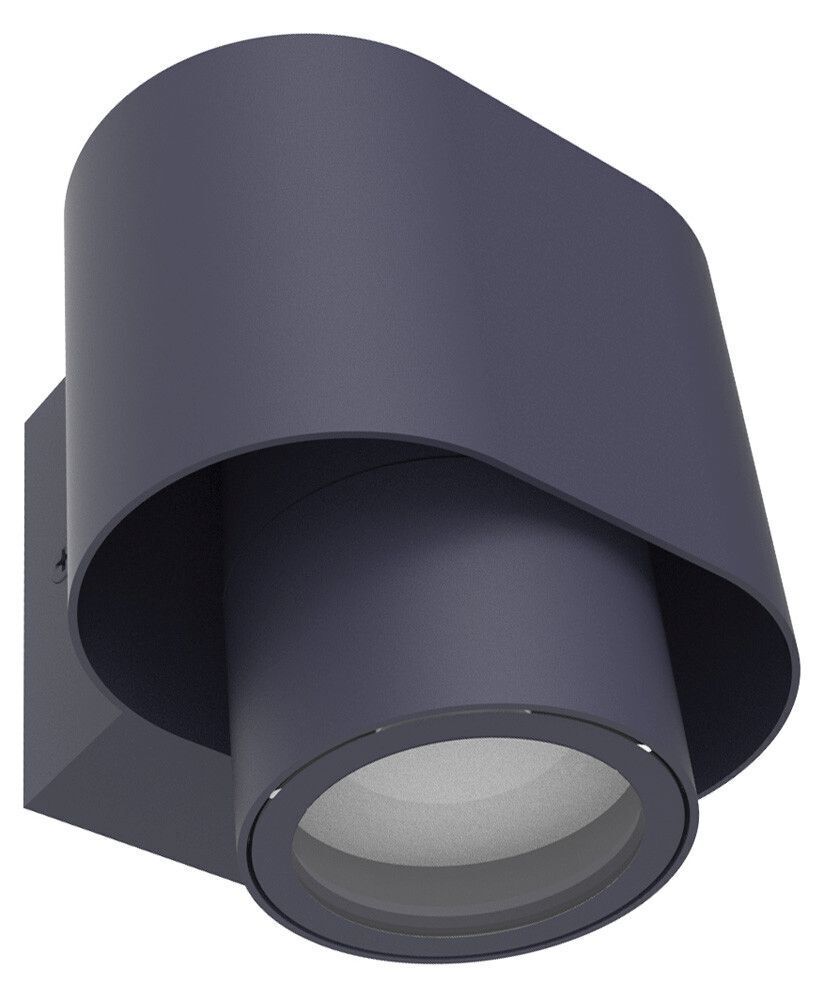Spot mural anthracite aluminium H:10 cm IP44 GU10 flexible