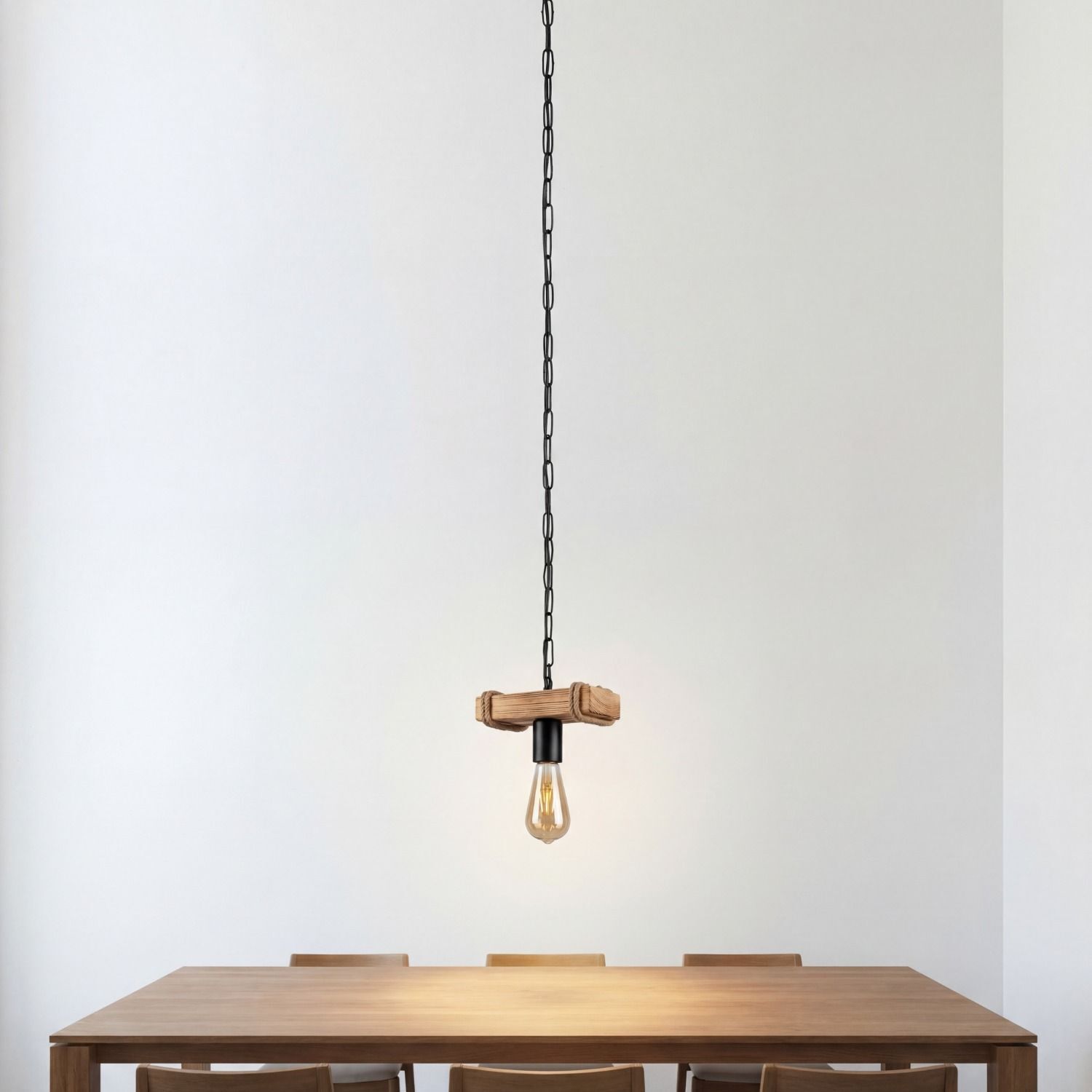 hängende lampe, Holzpendellampe, Esstisch Lampe, Industrial Stil, Kettenspannung Lampe