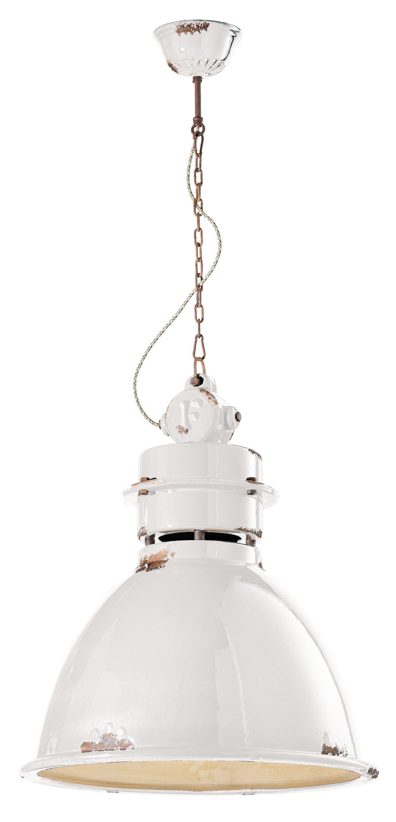 Lampe à suspendre céramique E27 H : max. 140 cm blanc shabby antique