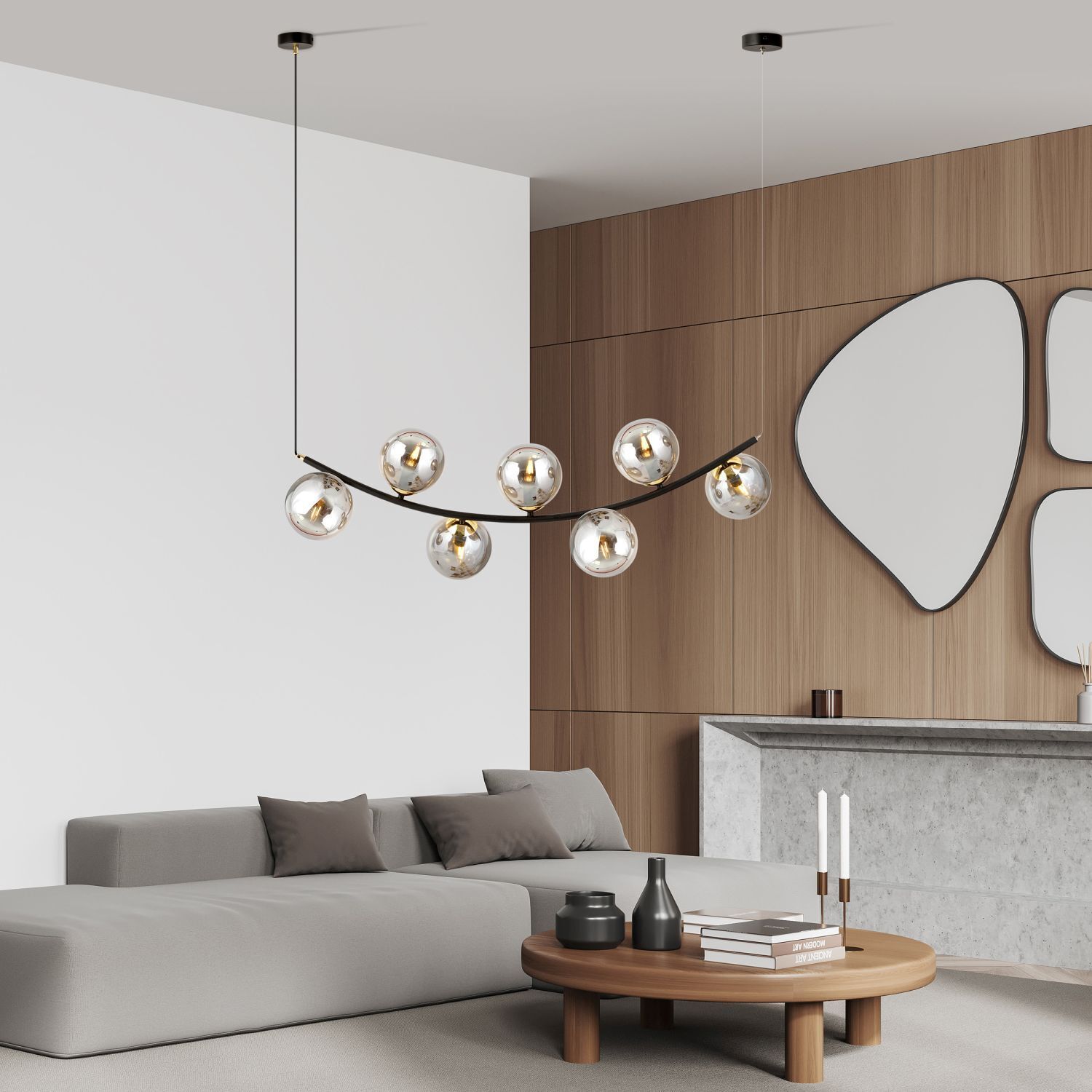 Innenarchitektur, Wohnzimmer, Lampe, Dekoration für Zuhause, Kronleuchter