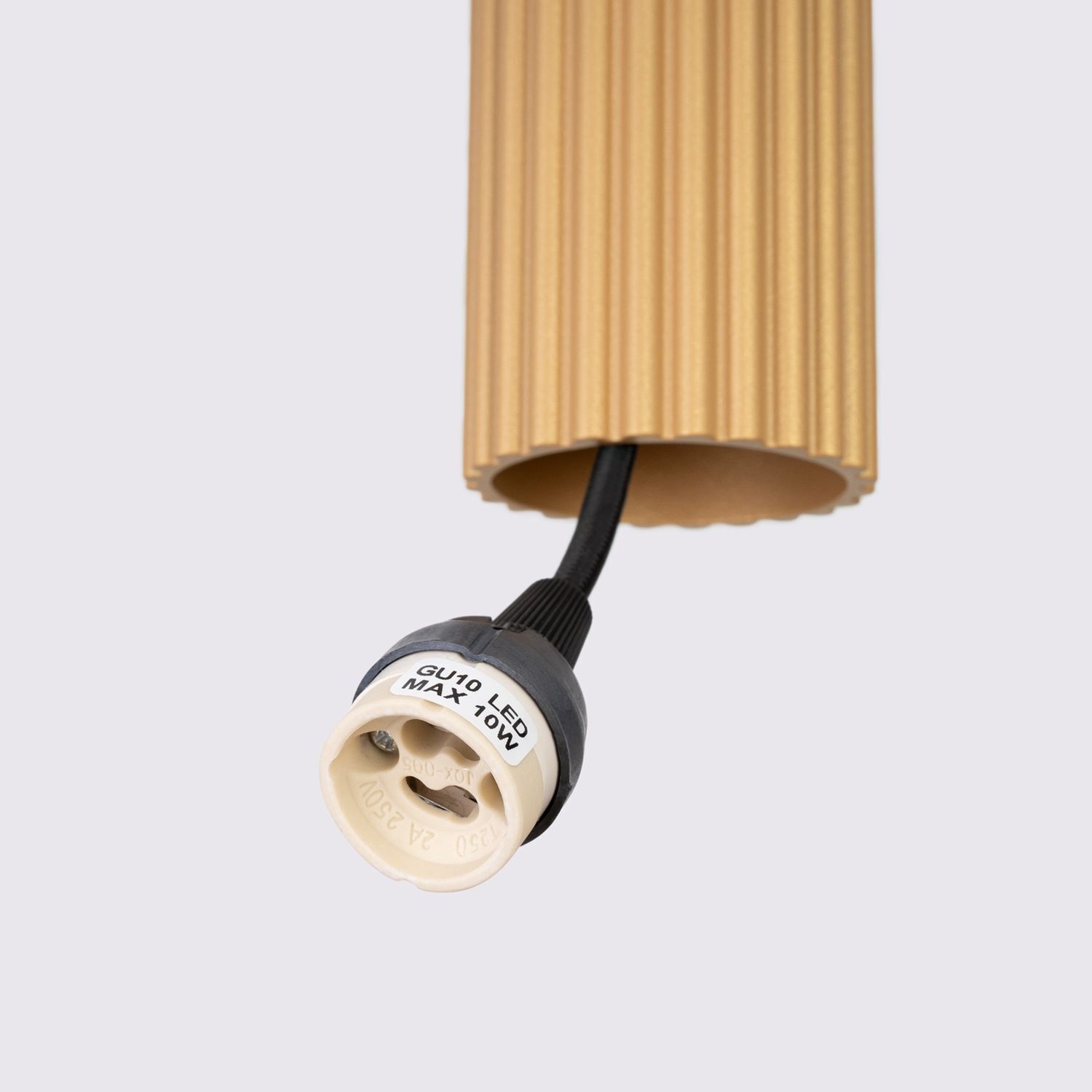 Suspension GU10 à 2 flammes en aluminium L : 30 cm en or