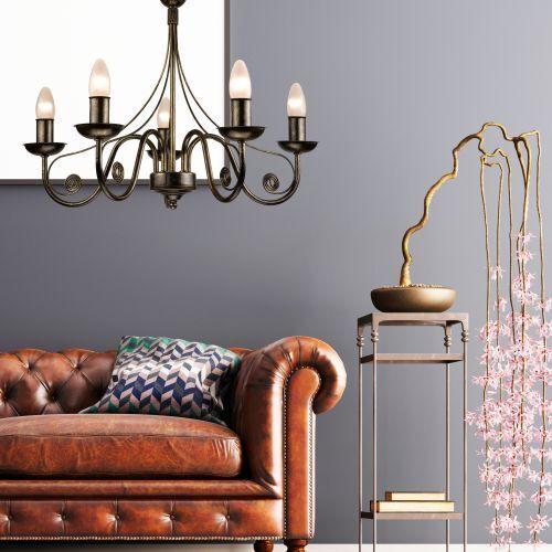 Leuchter, Lampe, Couch, Mobiliar