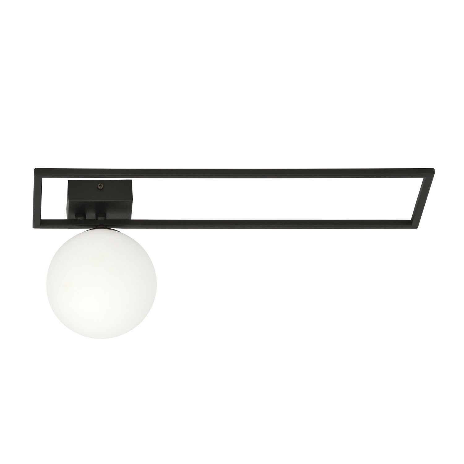 Plafonnier Métal Verre L : 50 cm Noir Blanc E14 Moderne
