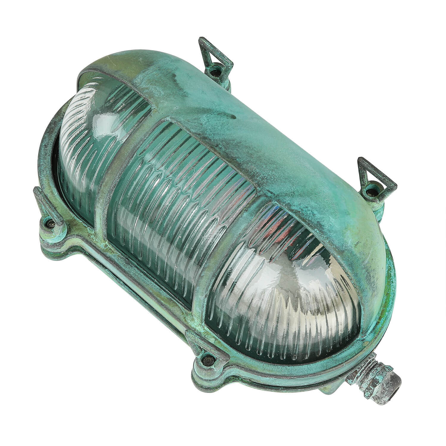 Lampe d'extérieur Mur Maritim Vert Laiton Verre IP64