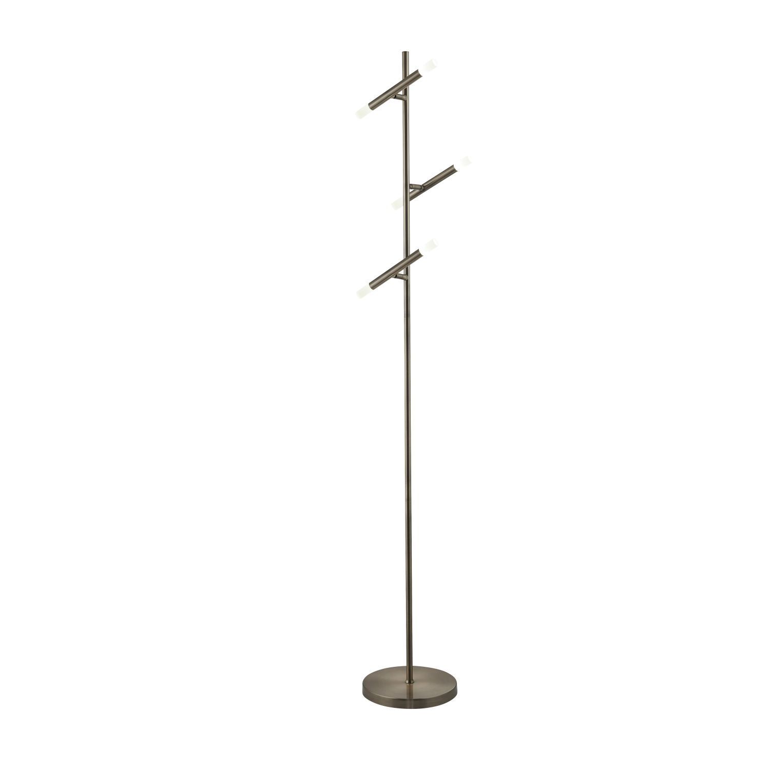 Lampadaire LED ajustable 150 cm en nickel mat