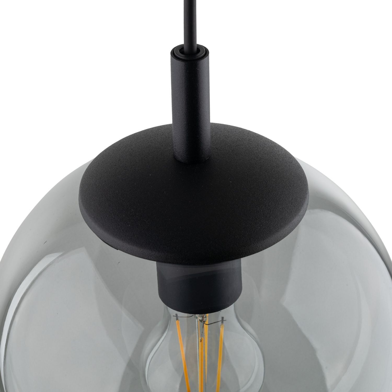 Suspension verre Boule Ø 30 cm Noir Gris E27 BRYCE