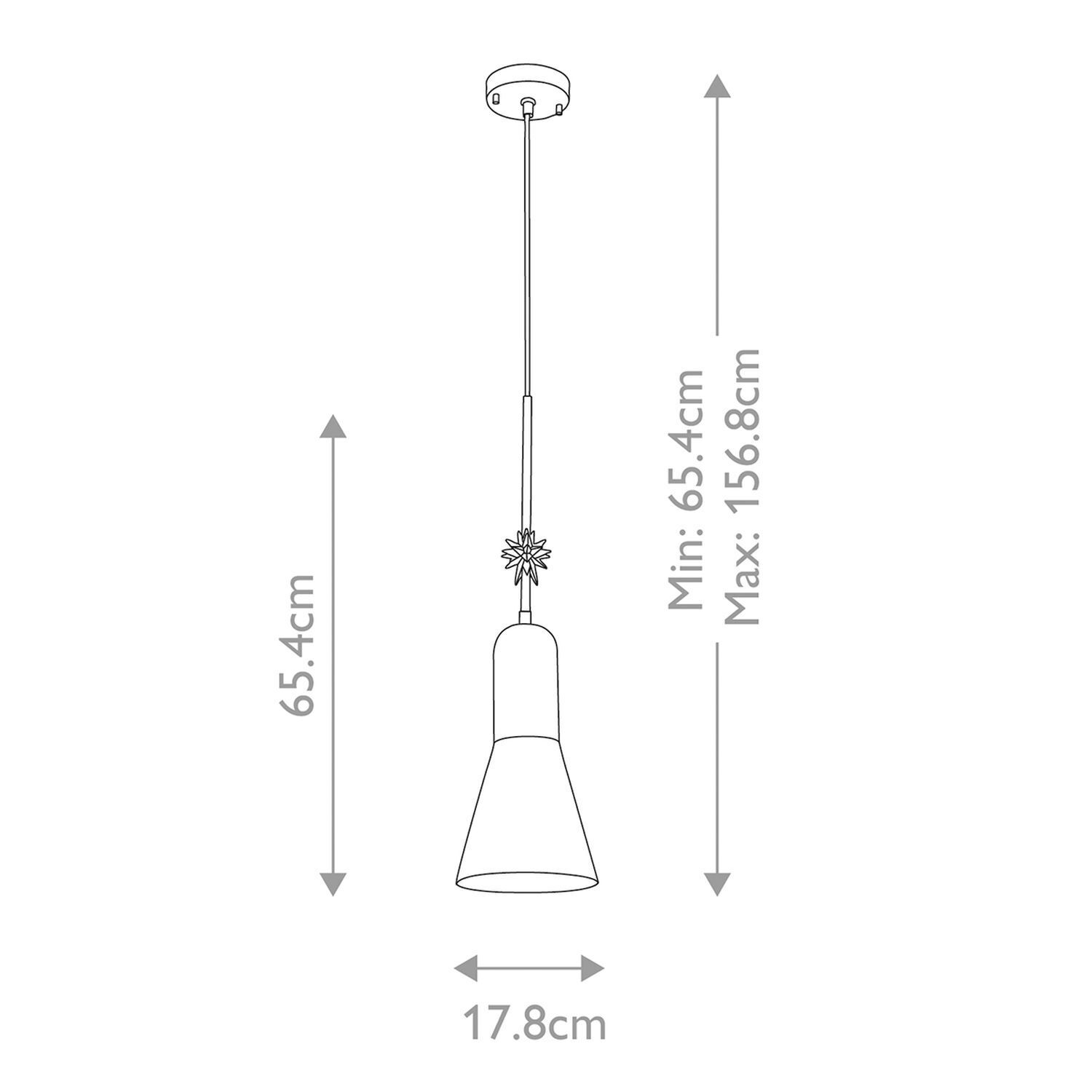Suspension Noir Or Ø 17,8 cm étroit Moderne artistique