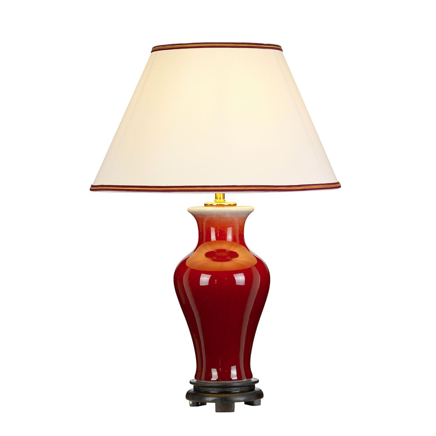 Lampe de table Crème Rouge 64 cm Céramique Tissu E27