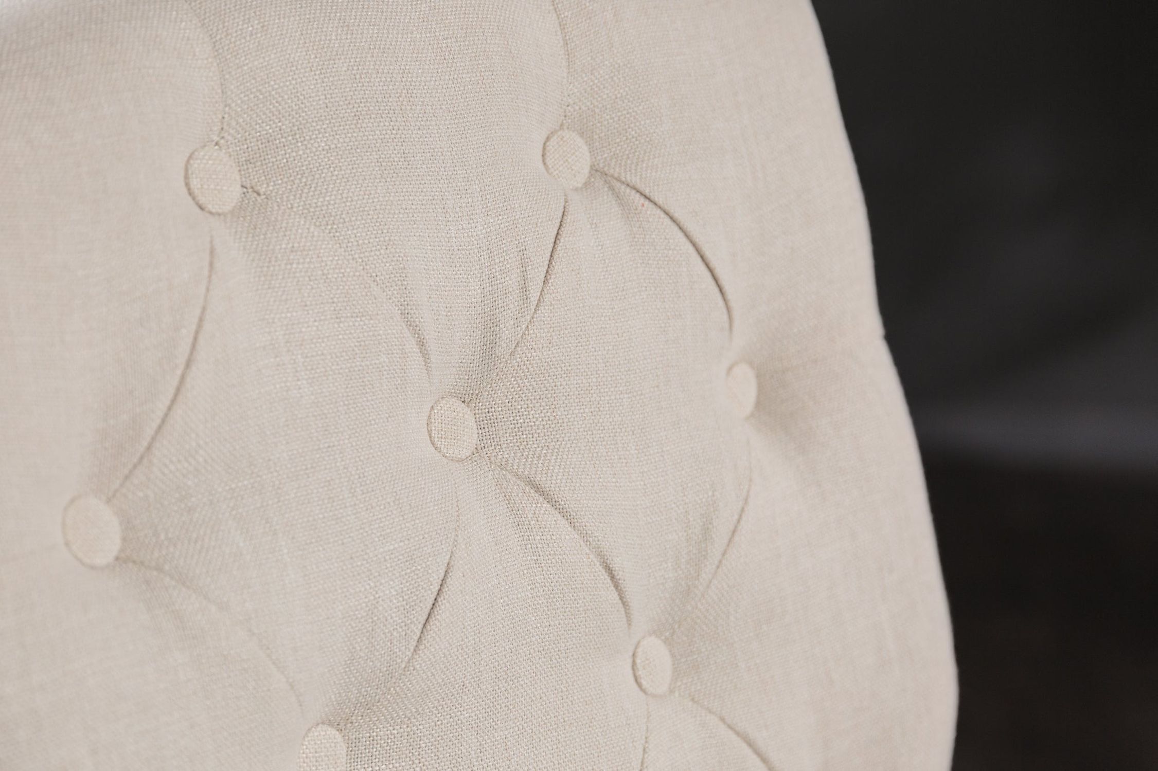 Chaise de salle à manger Beige Tissu Bois Chesterfield avec accoudoirs Kissen, Dekoration für Zuhause, Leinen, Mobiliar