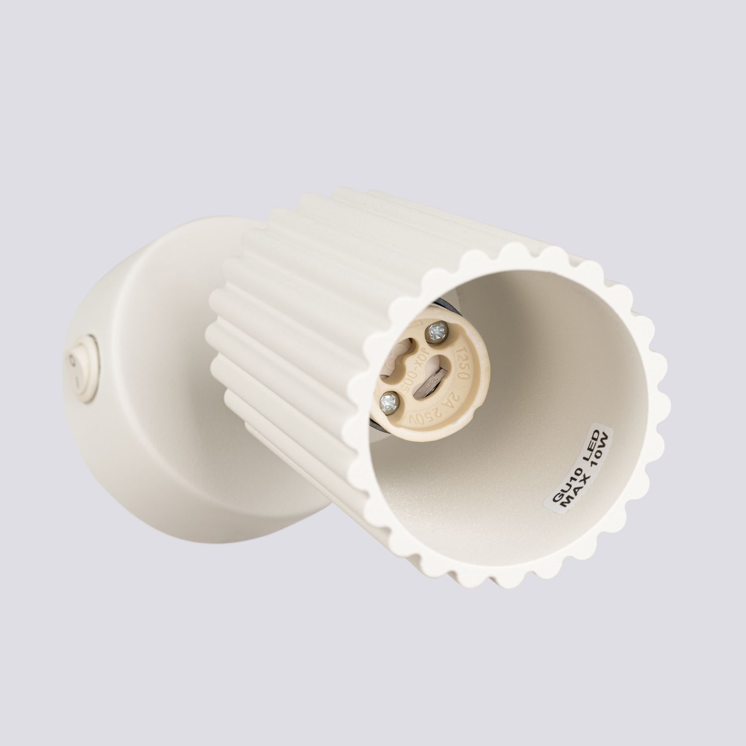 Applique murale pivotante GU10 L : 8 cm petite en crème Moderne