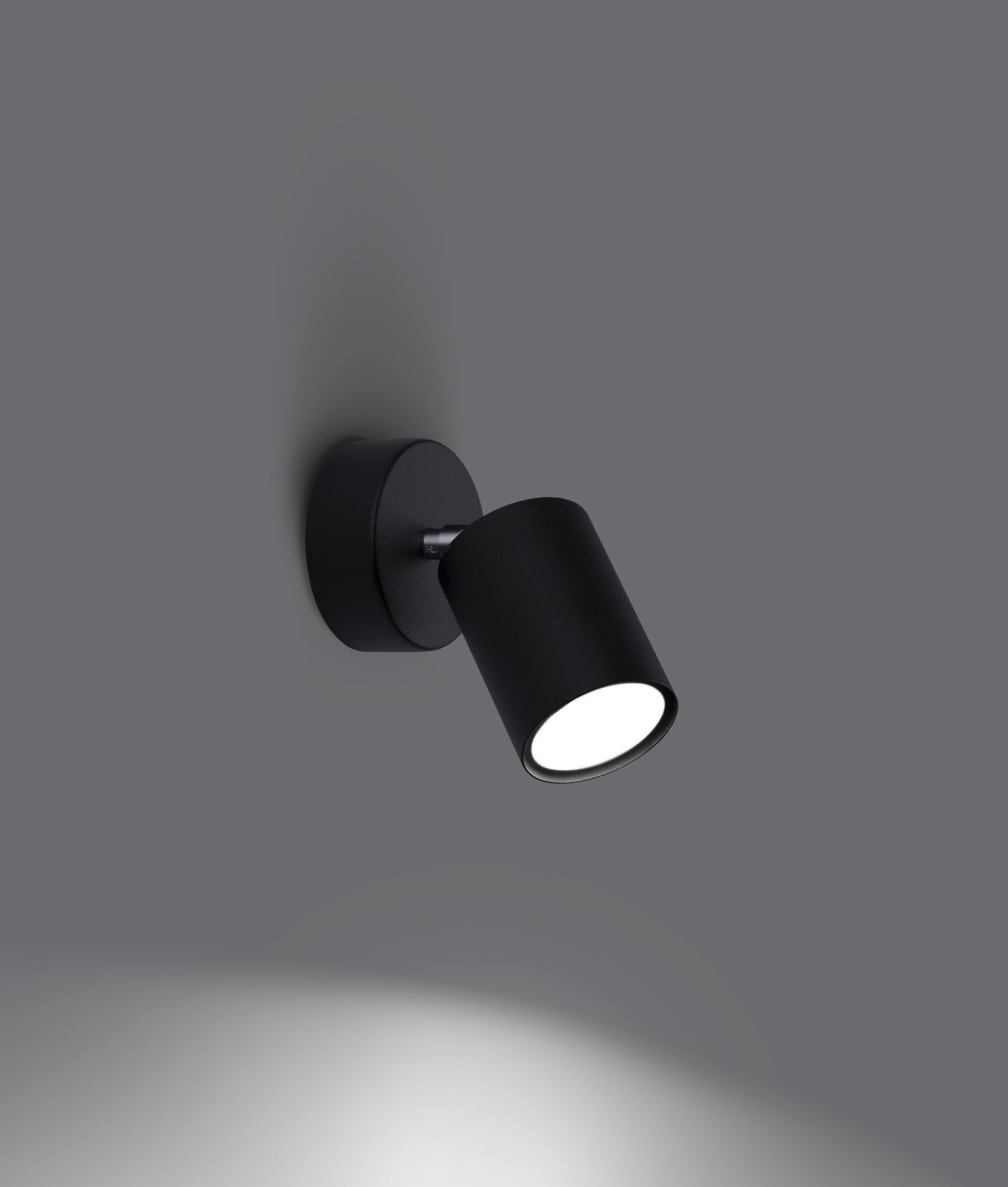 Spot mural noir orientable H : 18,5 cm Métal GU10