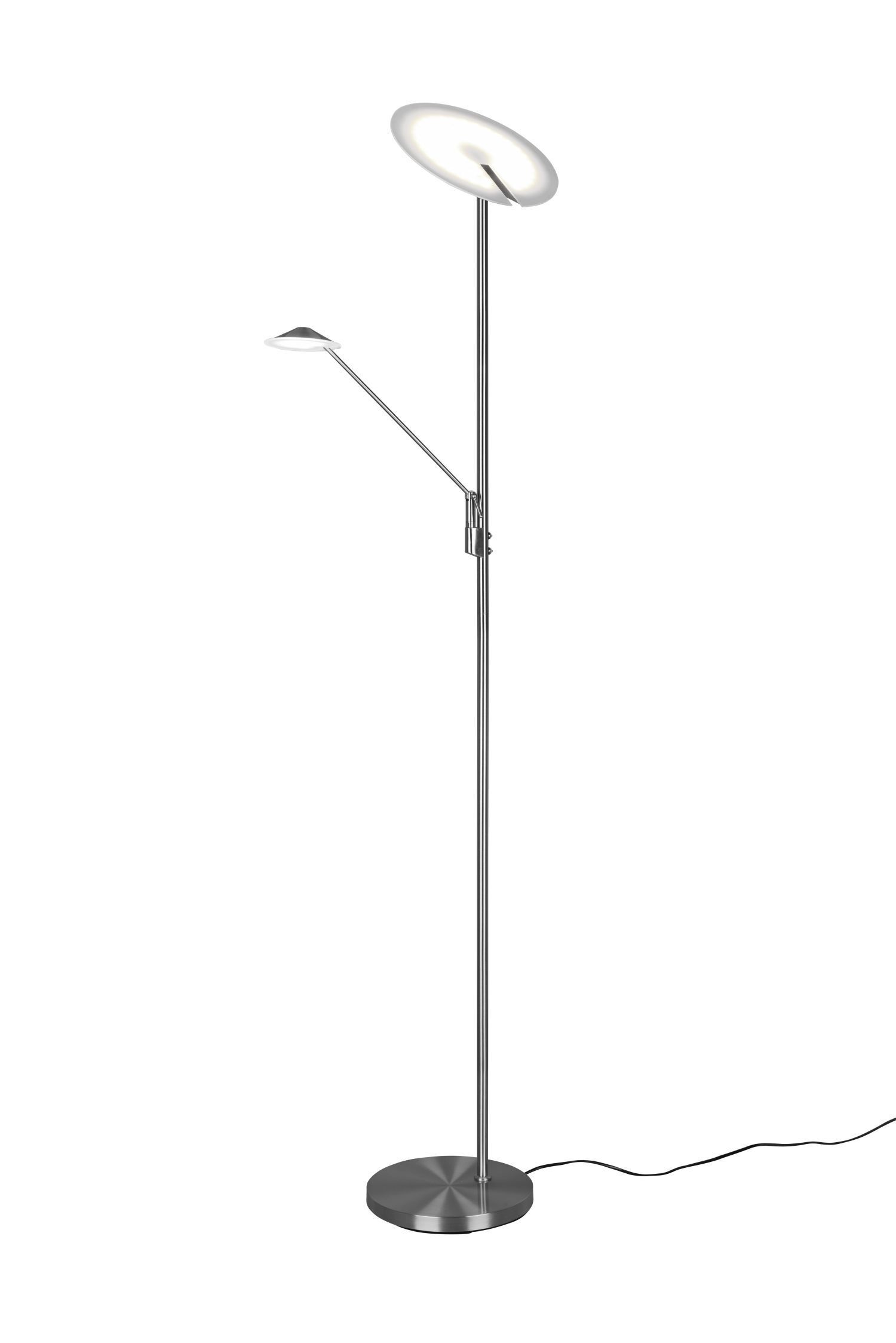 Lampadaire LED flexible à intensité variable 180 cm en nickel