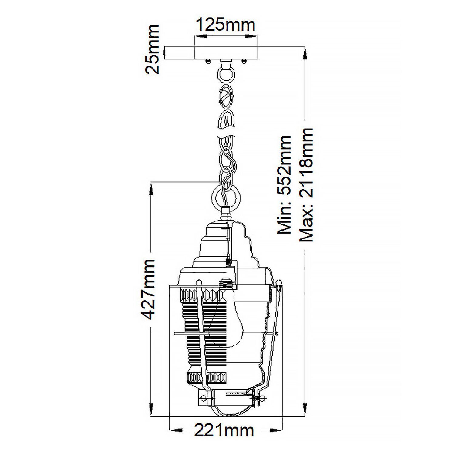 Lampe d'extérieur Veranda E27 IP44 H : max. 211,8 cm réglable
