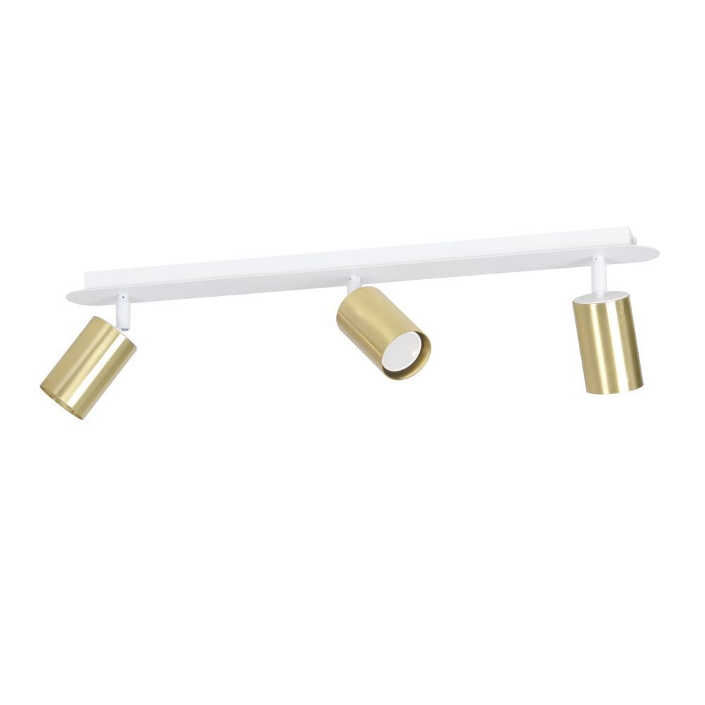 Spot de plafond 3 flammes GU10 noir or Ø8cm métal