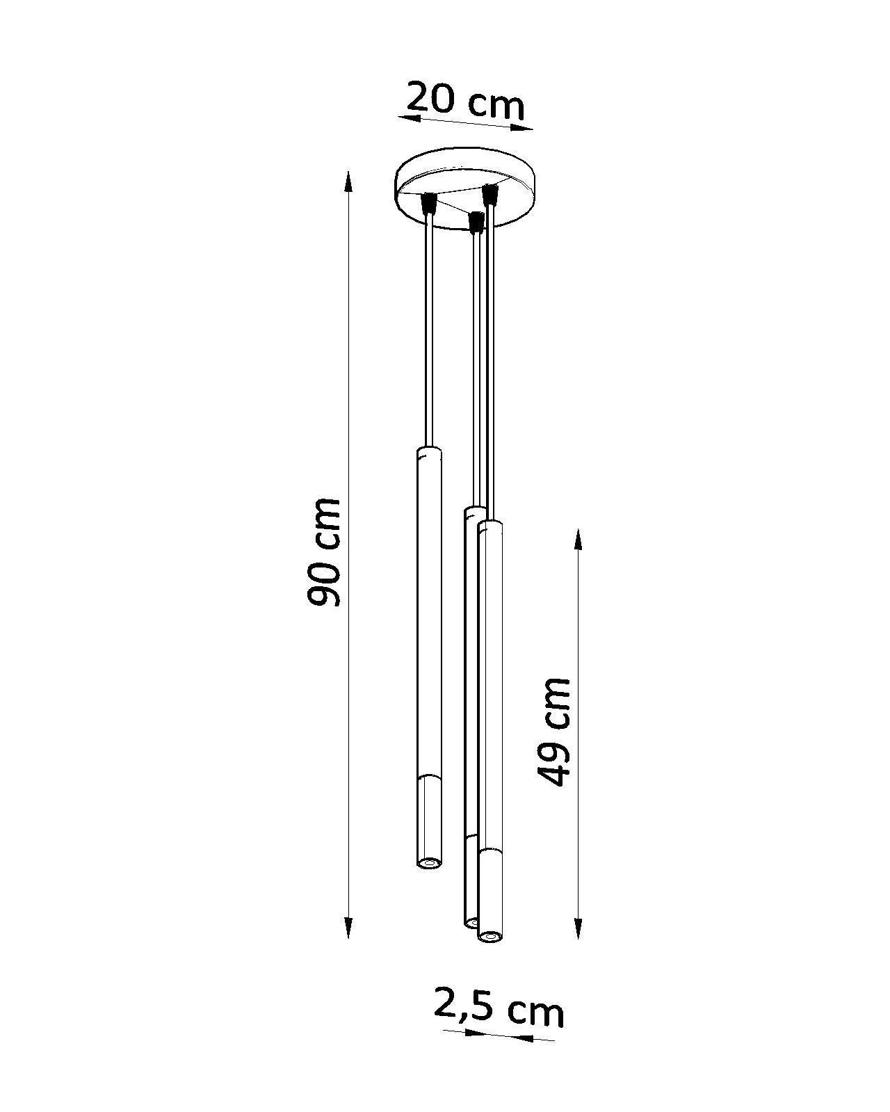 Lampe à suspendre noire chrome 3 flammes métal réglable
