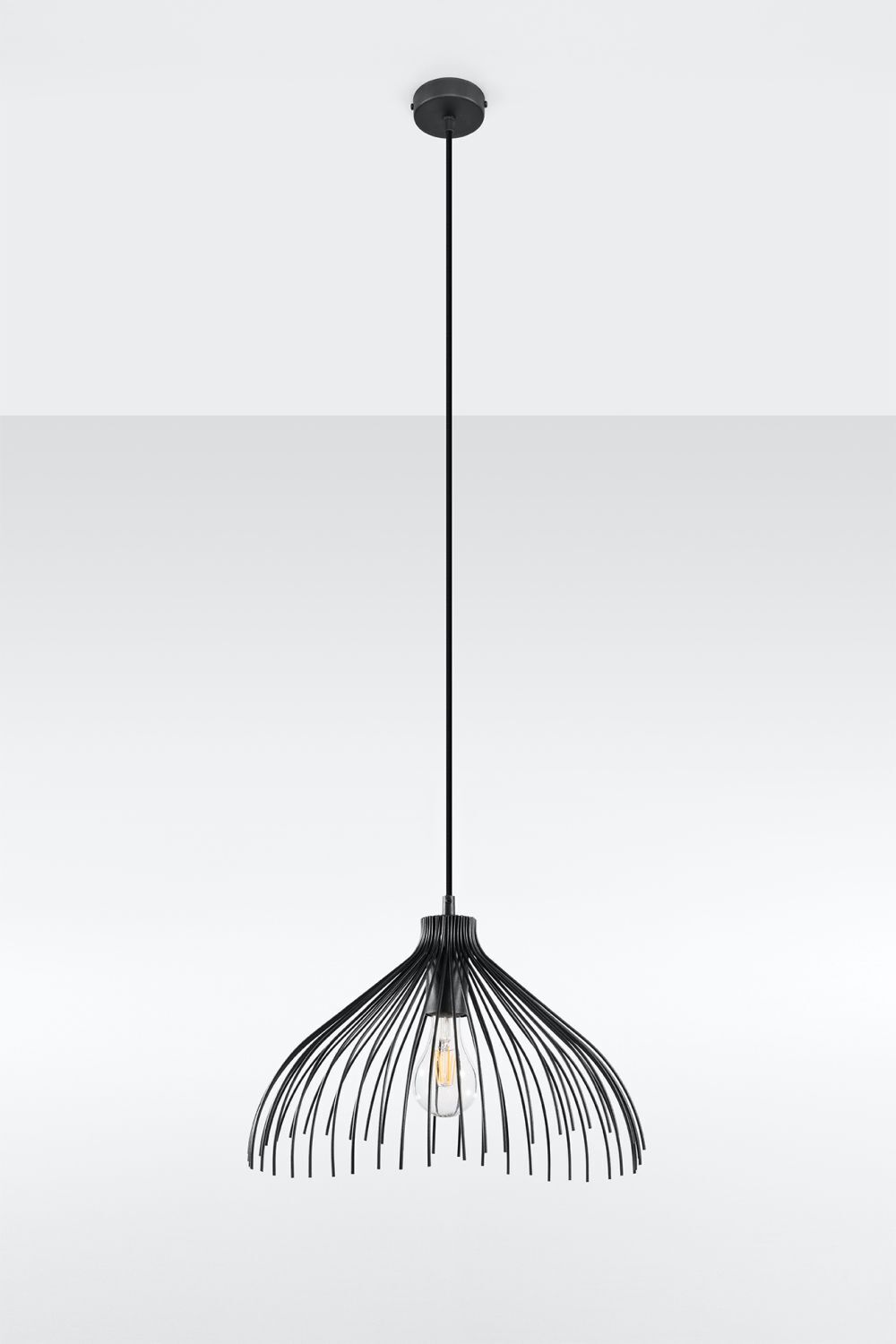 Fil de fer Lampe à suspendre noir Ø40cm E27 Lampe à suspendre