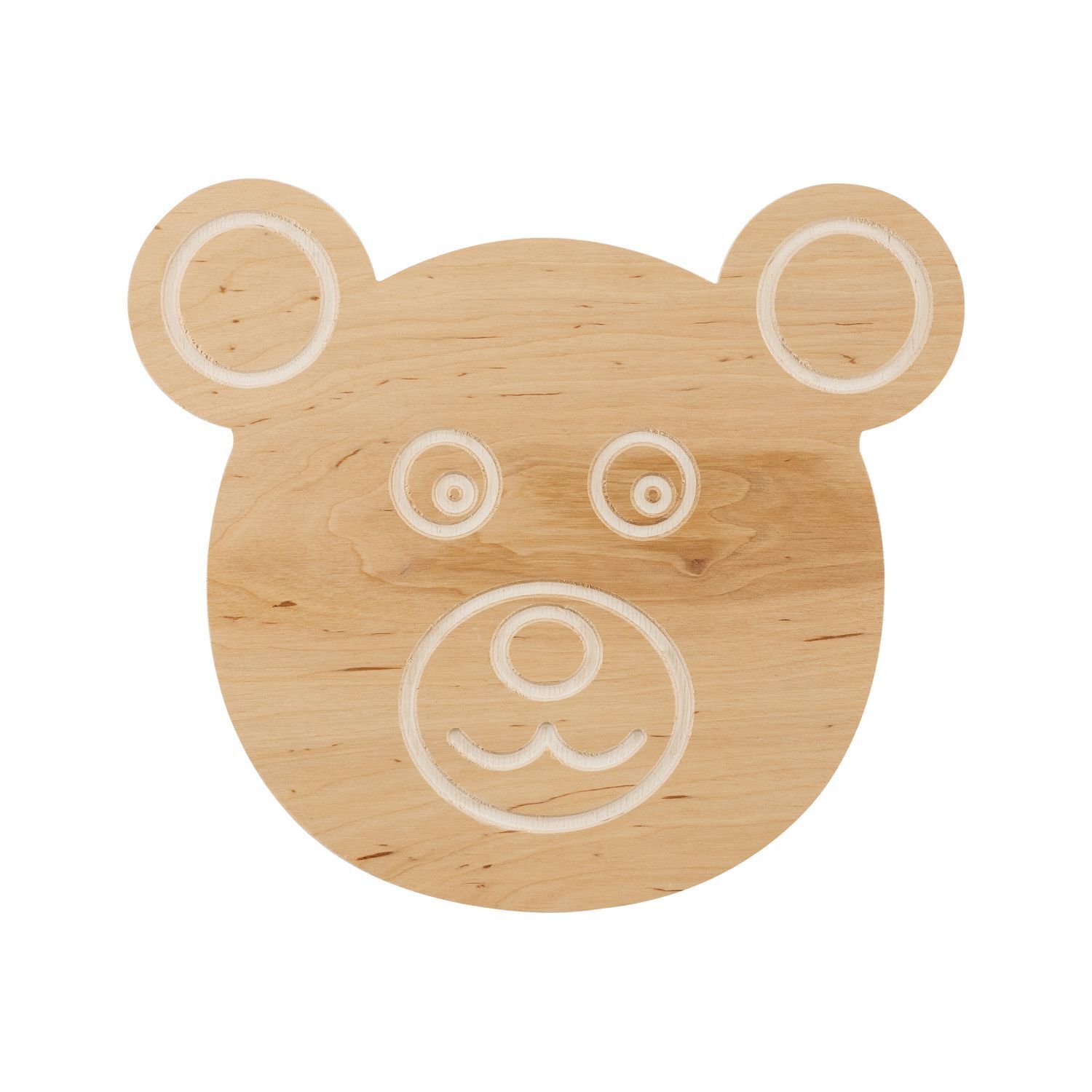 Applique enfant avec interrupteur fiche ours bois clair E14