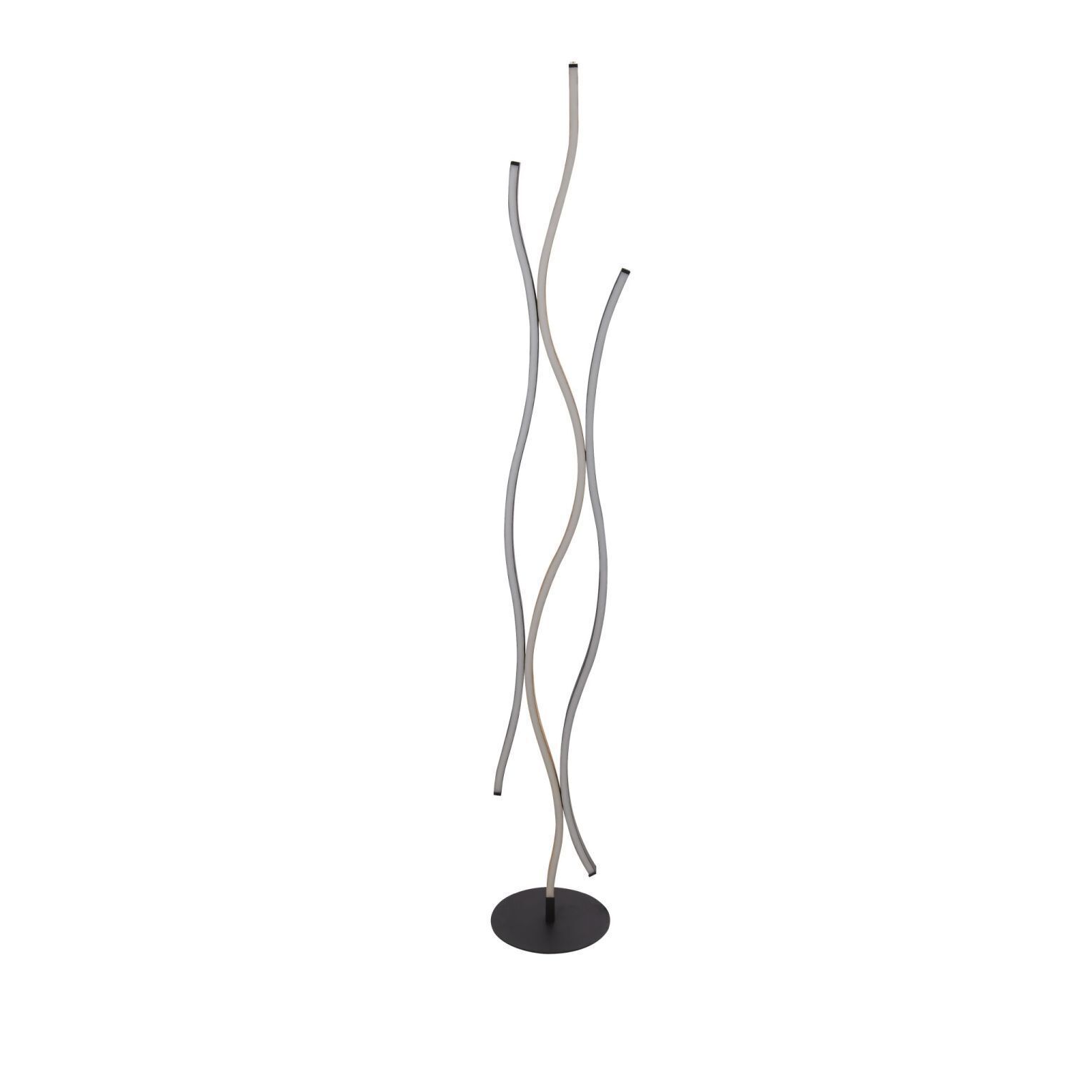 Lampadaire LED à intensité variable Wellen Noir Nature 138,5 cm