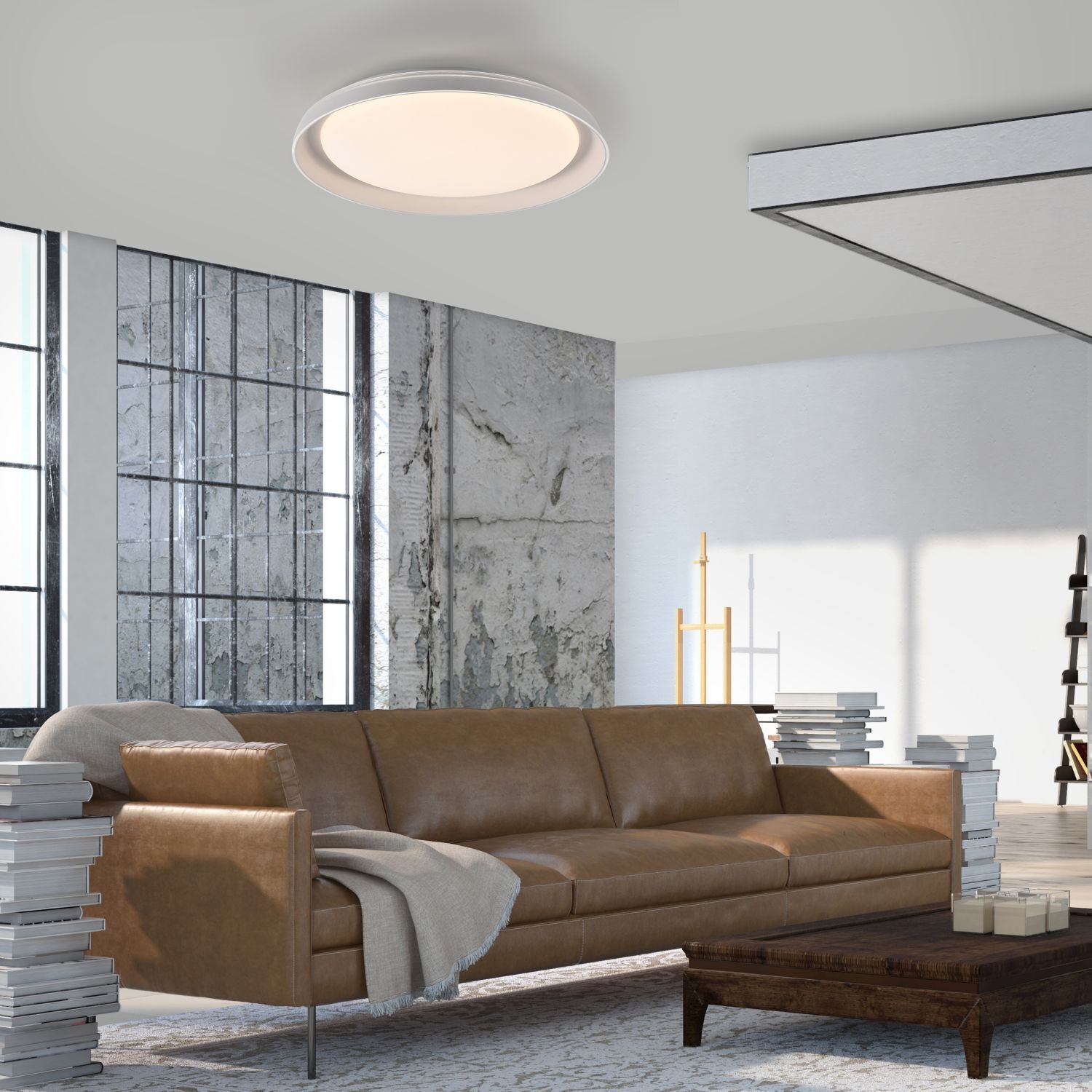 Blendarme LED Deckenlampe Weiß Ø43 cm 2630 lm dimmbar Couch, Mobiliar, Inneneinrichtung, Lampe, Wohnzimmer