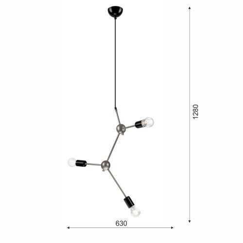 Lampe à suspendre 3-flmg acier inoxydable métal table à manger