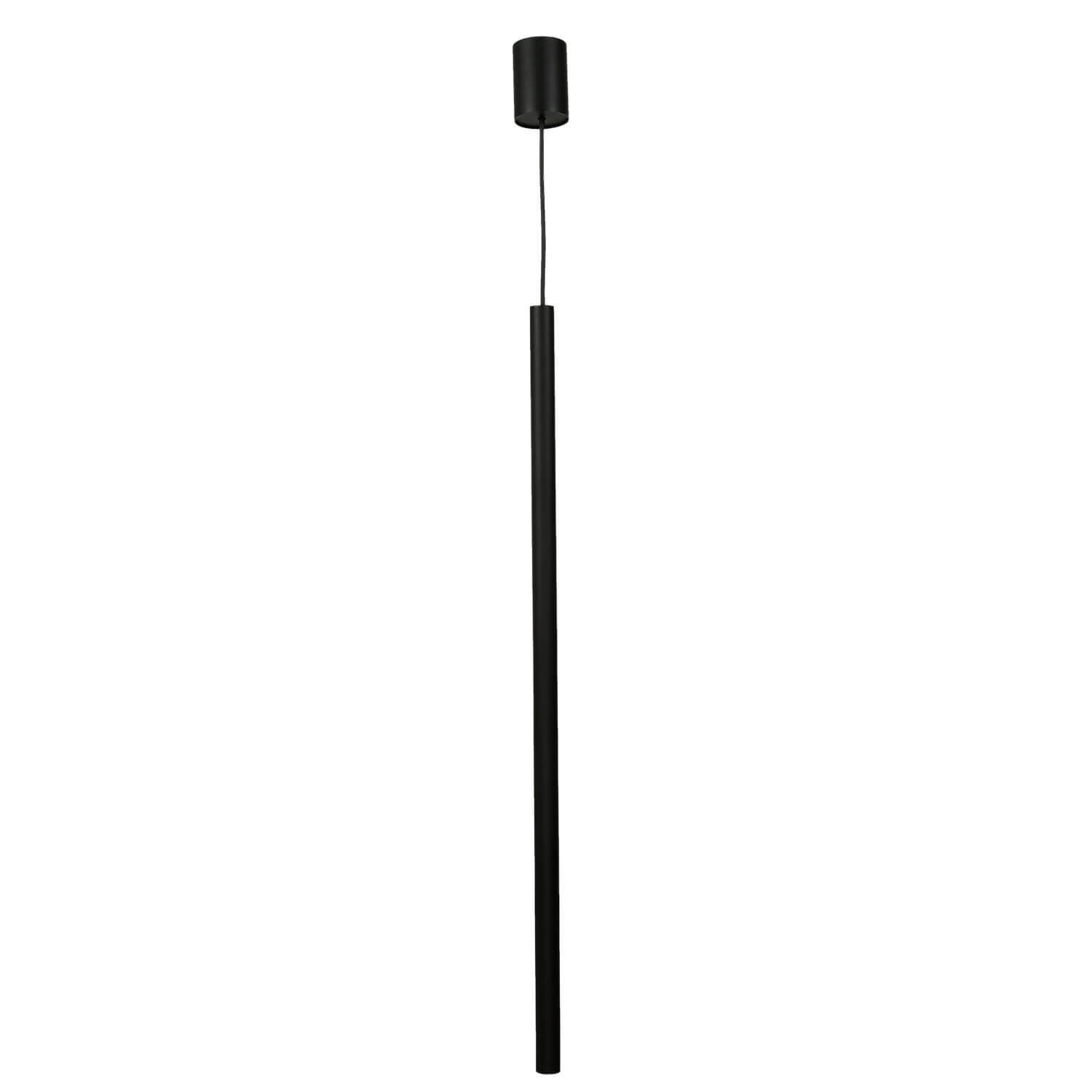 Lampe à suspendre noire métal cylindre G9 étroit