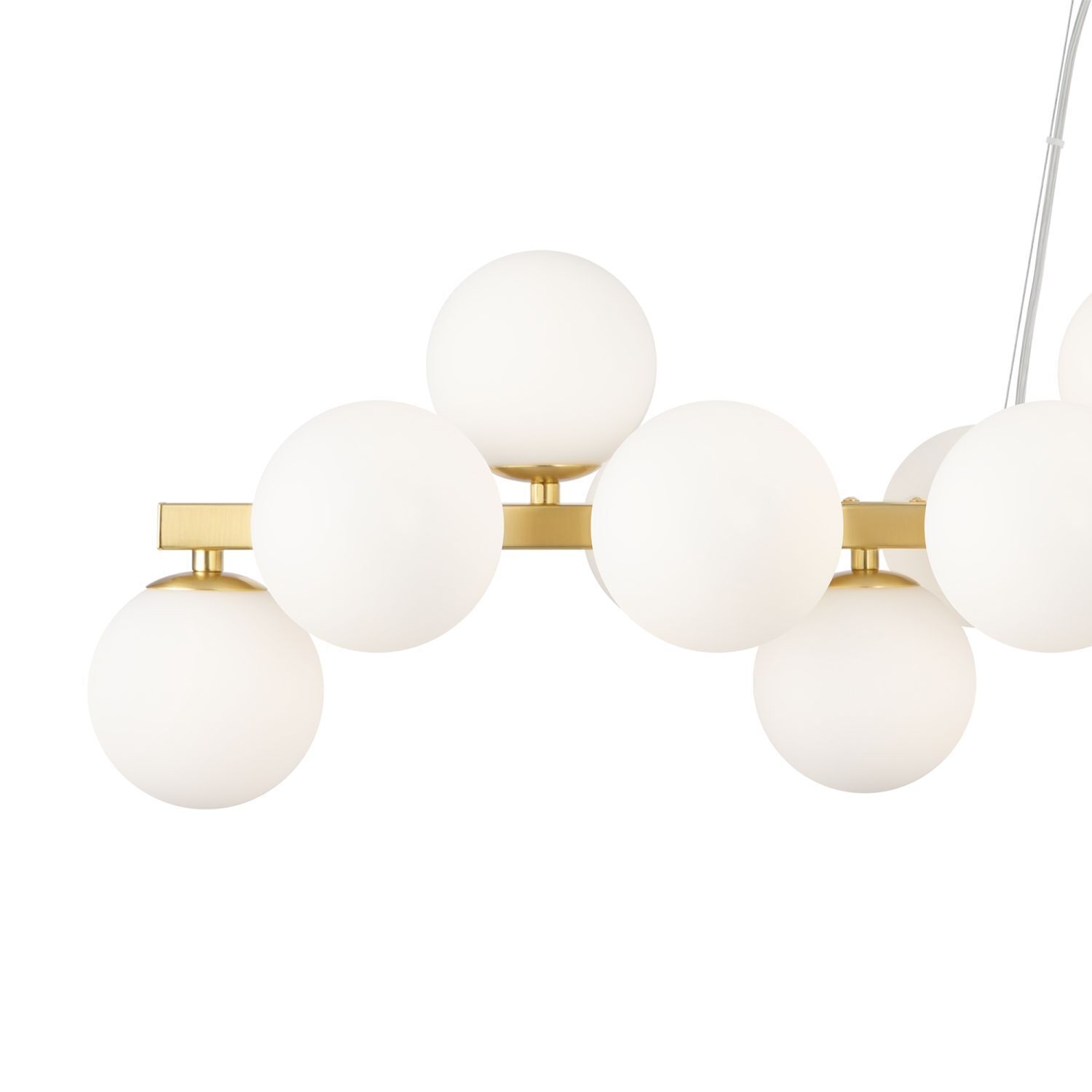 Lampe à suspendre métal verre H : max. 133,9 cm en or blanc