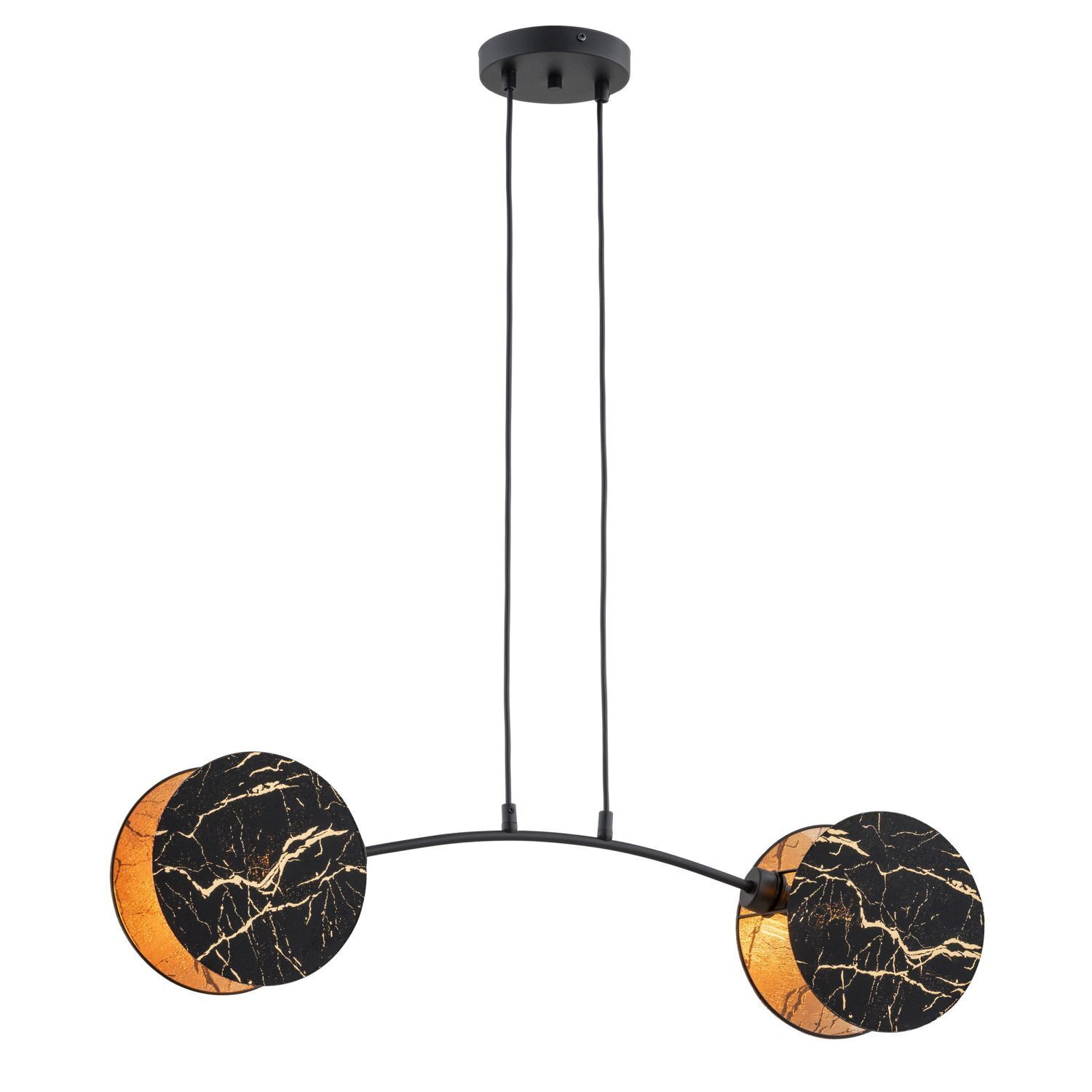 Lampe à suspendre Noir Or 82 cm de long Moderne en optique marbre