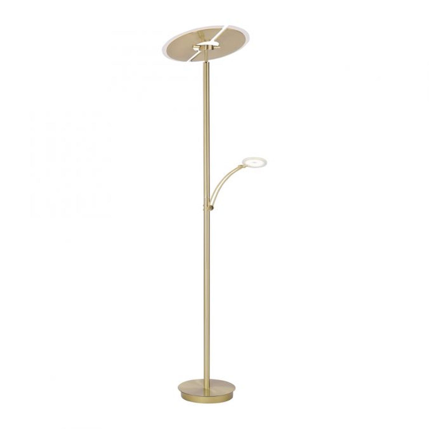 Lampadaire LED lampe de lecture en laiton verre 200 cm dimmable