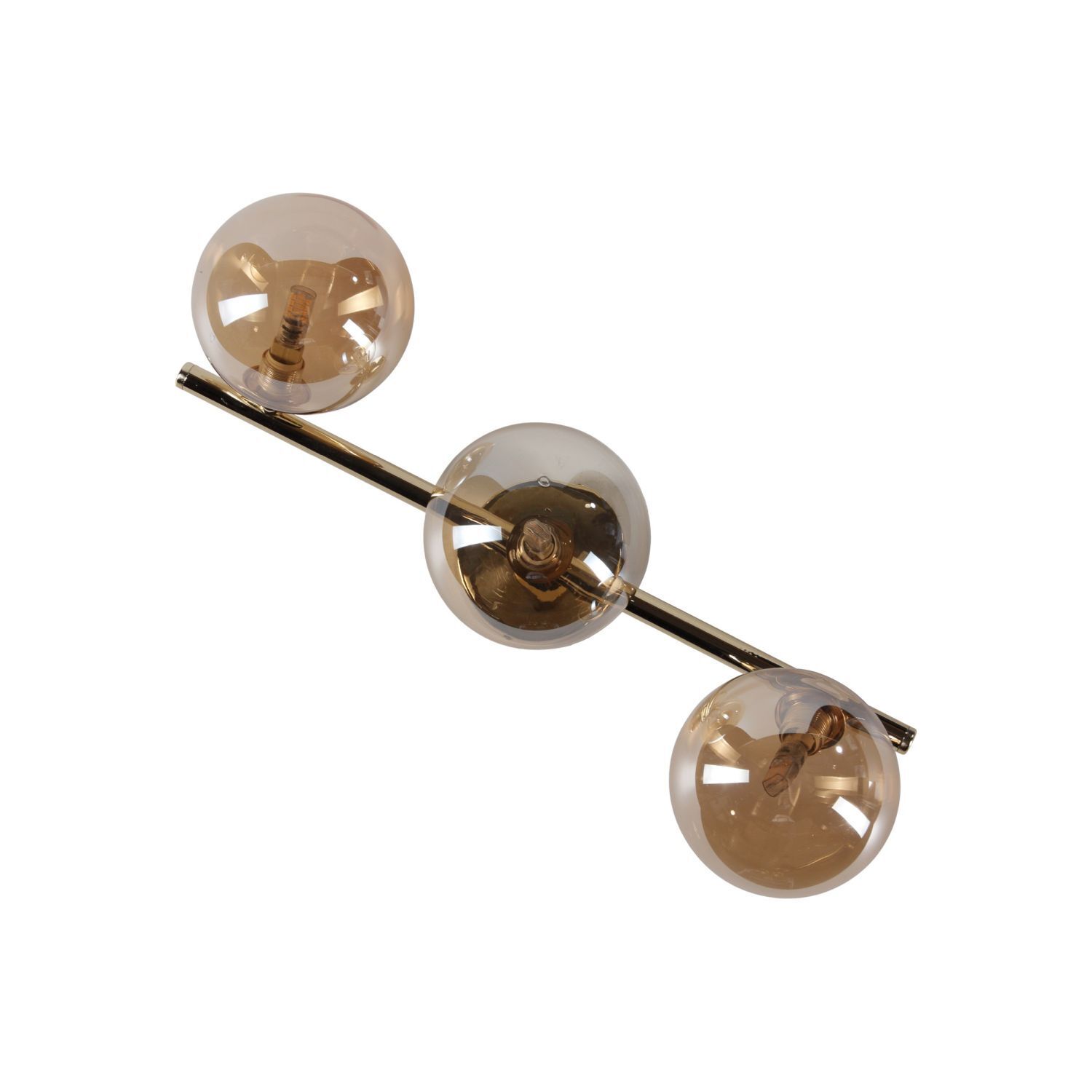 Deckenleuchte Metall Rauchglas 47 cm klein in Gold Bernstein Zubehor, Schmuck, Ohrring