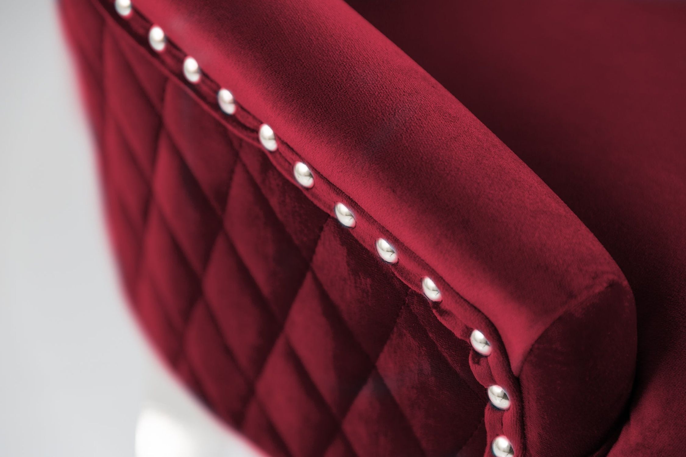 Chaise de salle à manger rouge argent avec poignée velours acier inoxydable Chesterfield Samt, Kissen, Dekoration für Zuhause