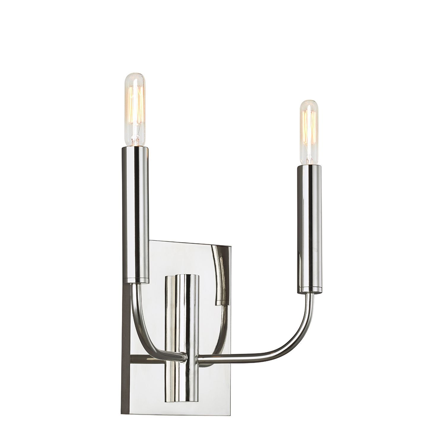 Applique chrome blanc 2x E14 en nickel blanc métal tissu