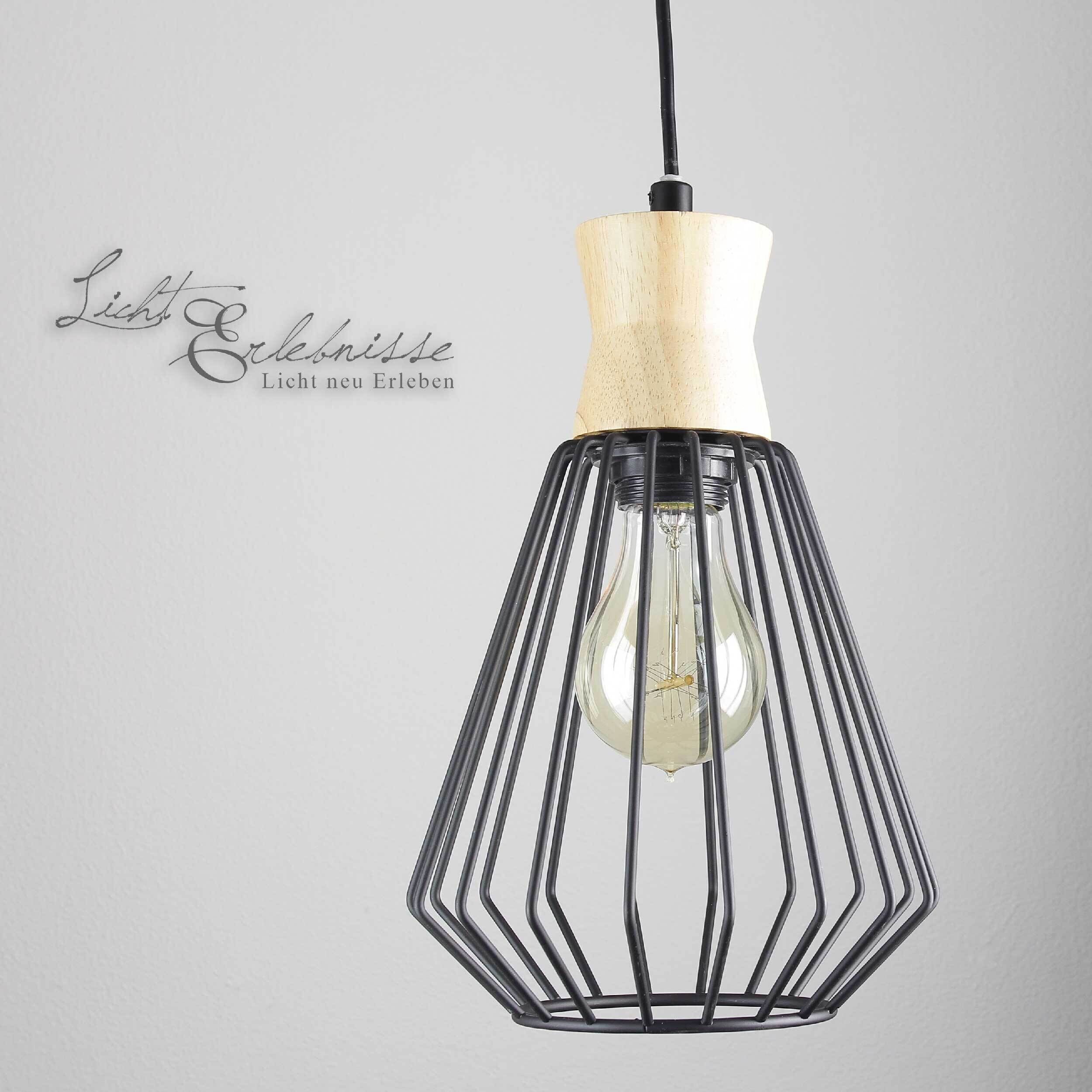 Suspension vintage E27 en bois pour la cuisine