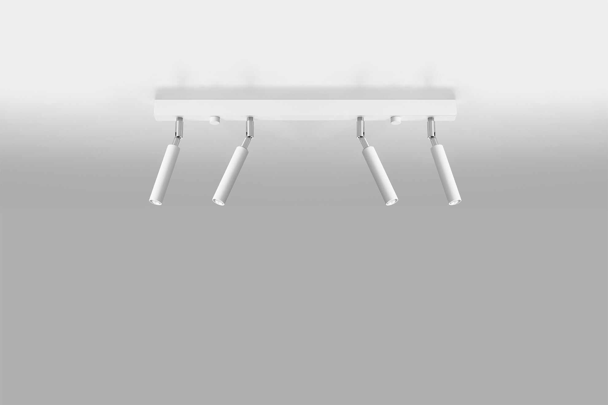 Spot de plafond blanc métal 60 cm de long 4-flamme G9