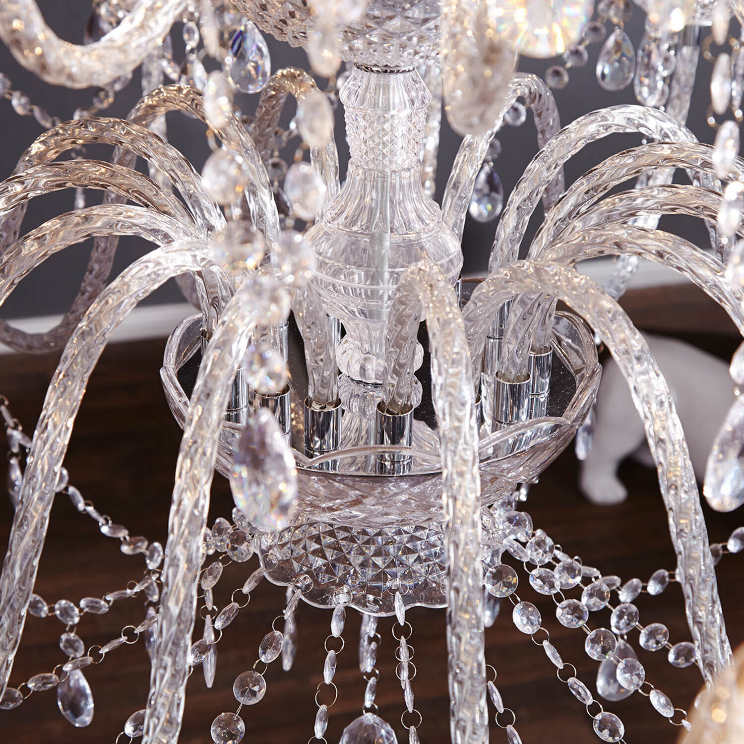 Lampe en cristal Lampe de designer Classique E14 Acrylique Leuchter, Lampe, Kristall