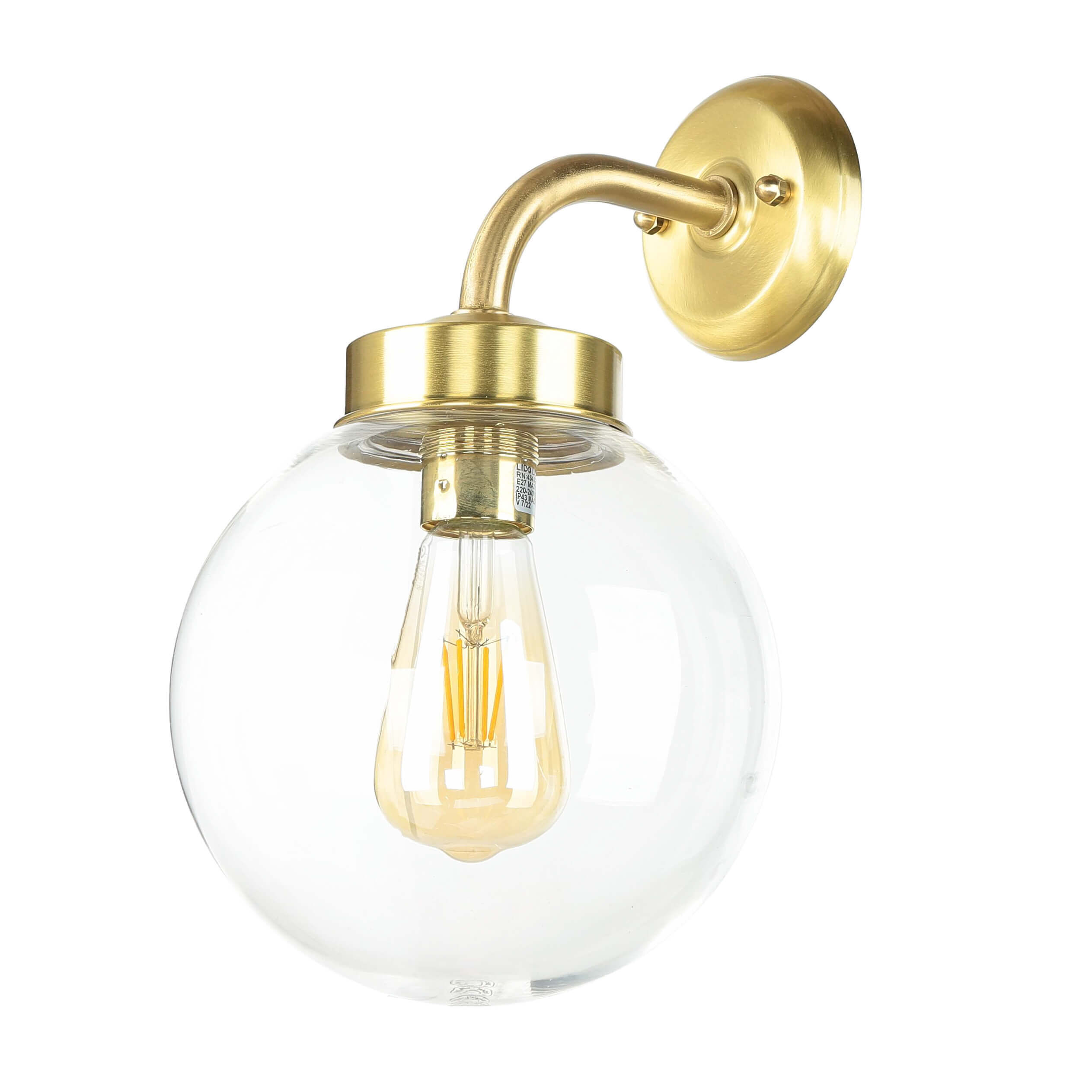 Lampe d'extérieur laiton Abat-jour sphérique E27 mur maison jardin Leuchte, Licht