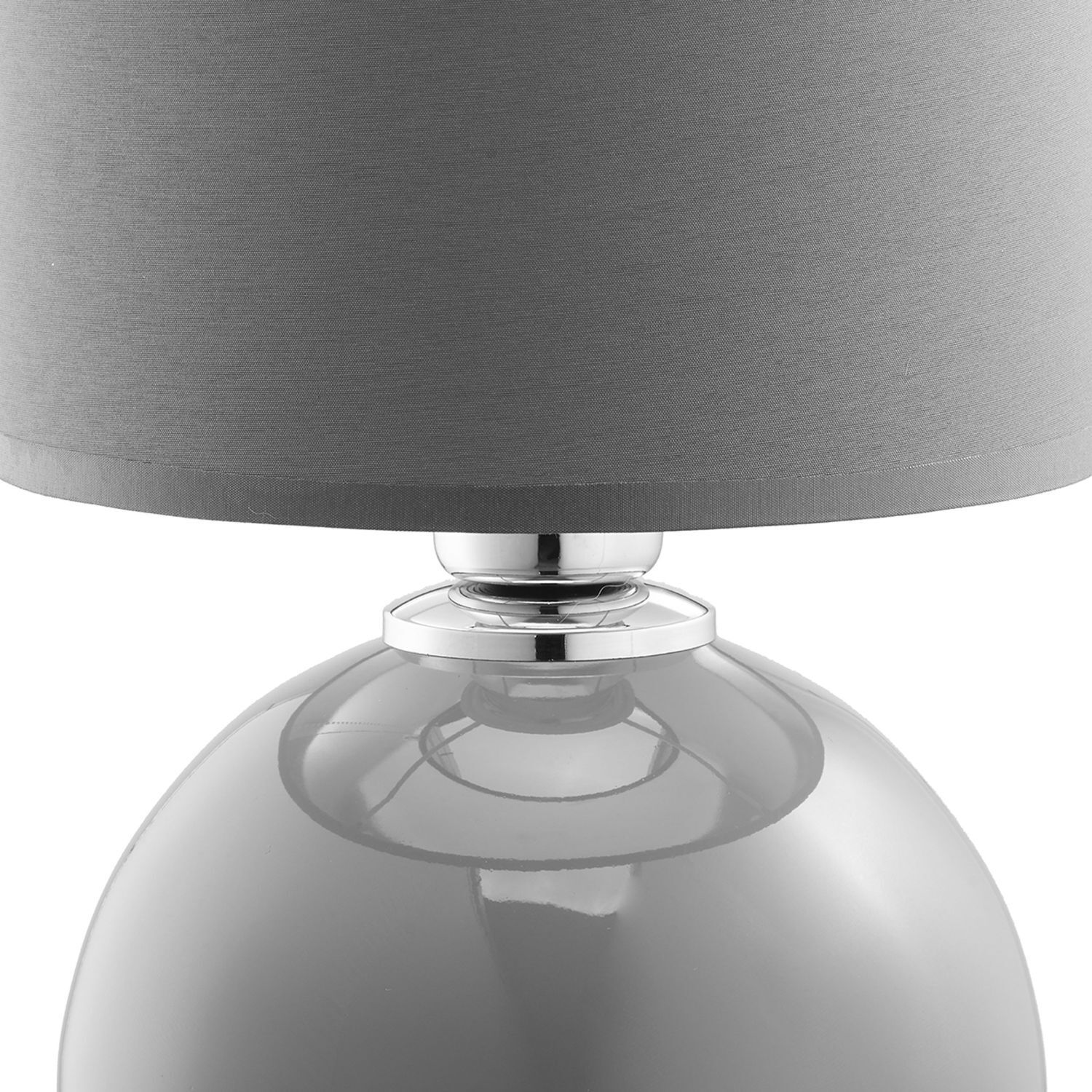 Lampe de chevet verre tissu gris graphite E27 36 cm