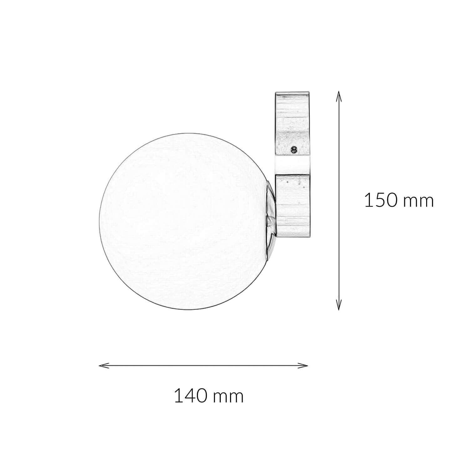 Petite applique ronde Boule Abat-jour Verre IP44