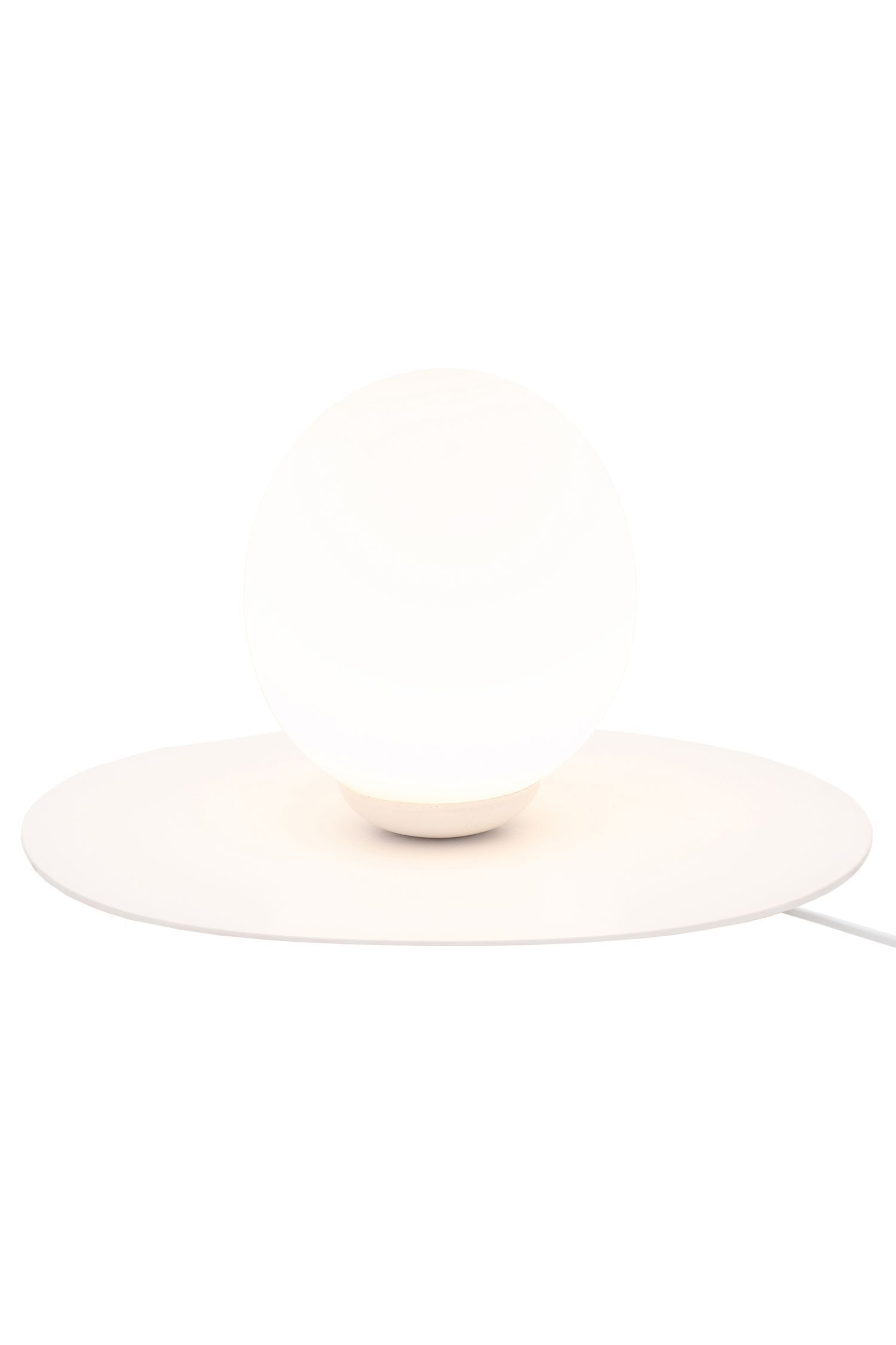 Lampe de chevet Boule en verre à faible éblouissement E27 15 cm en blanc Untertasse, Sphäre, Mobiliar, Tabelle