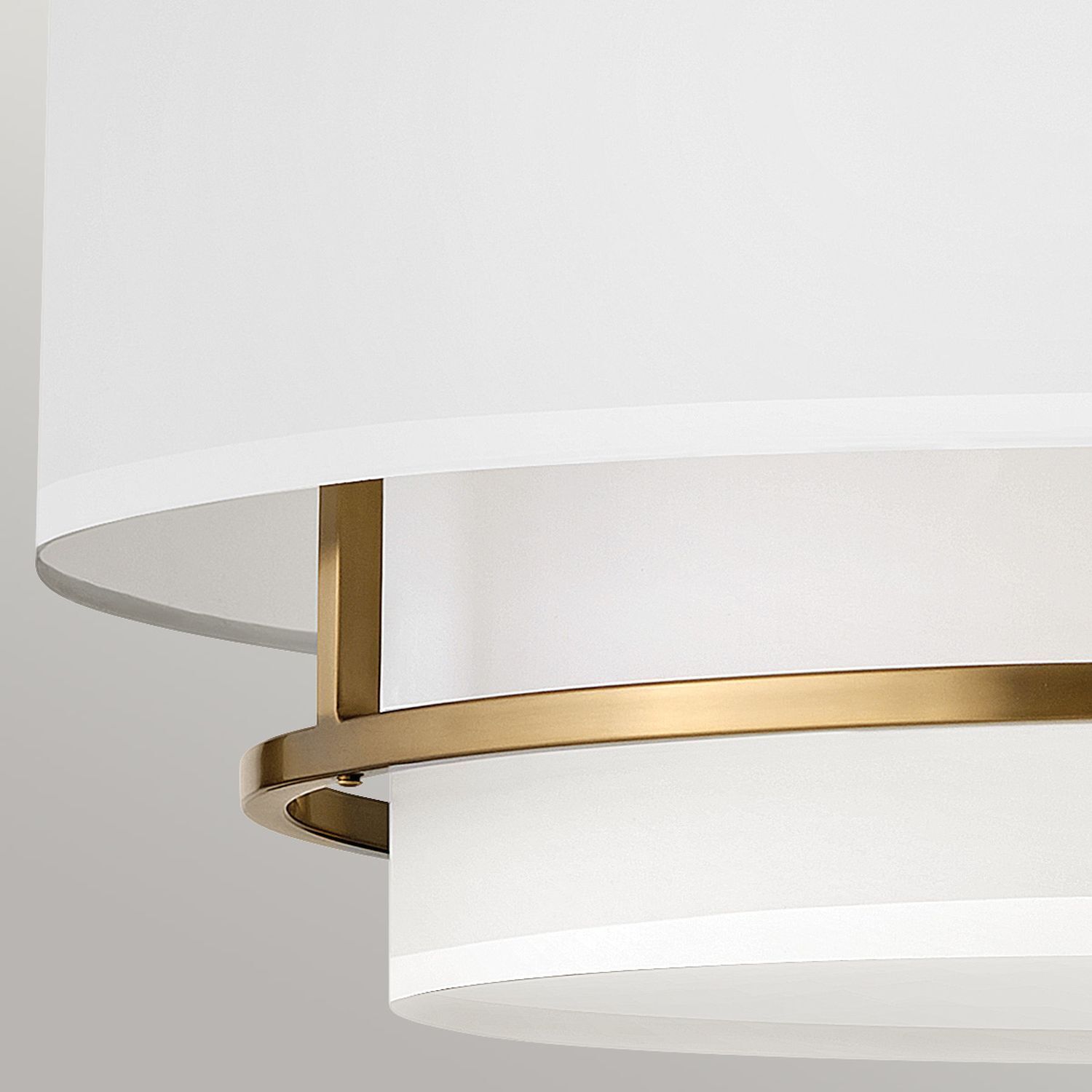 Lampe de plafonnier tissu métal D : 58,4 cm en laiton blanc 4x E14