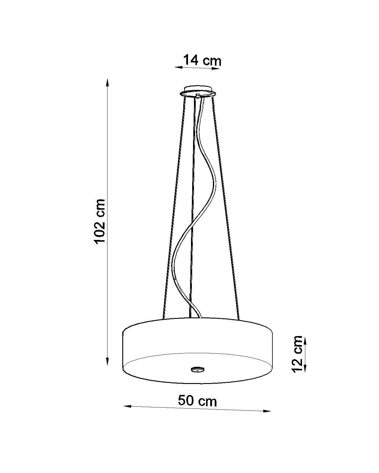 Lampe à suspendre tissu verre Ø 50 cm rond blanc 5x E27 ZIROLI