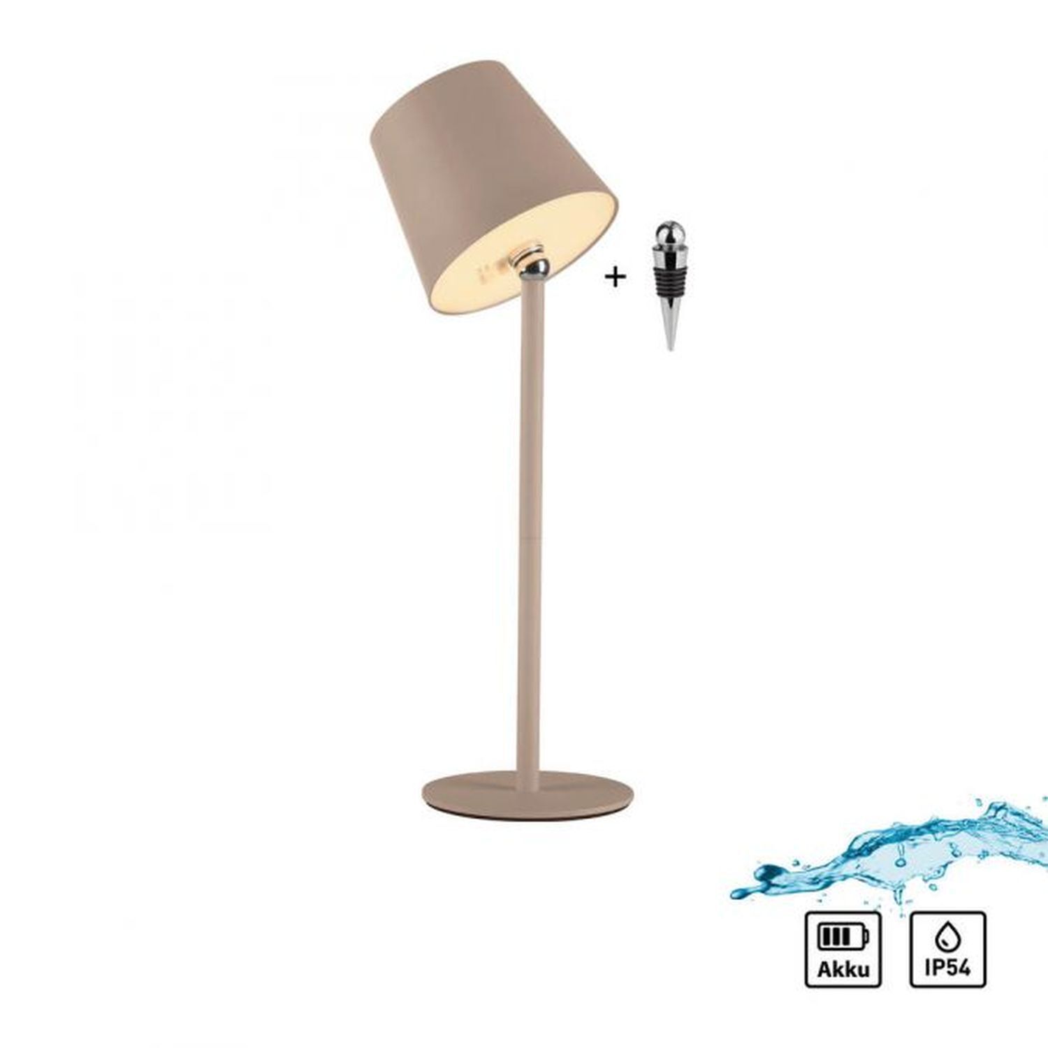 Lampe de table LED rechargeable Sable dimmable Touch 37 cm 2 W