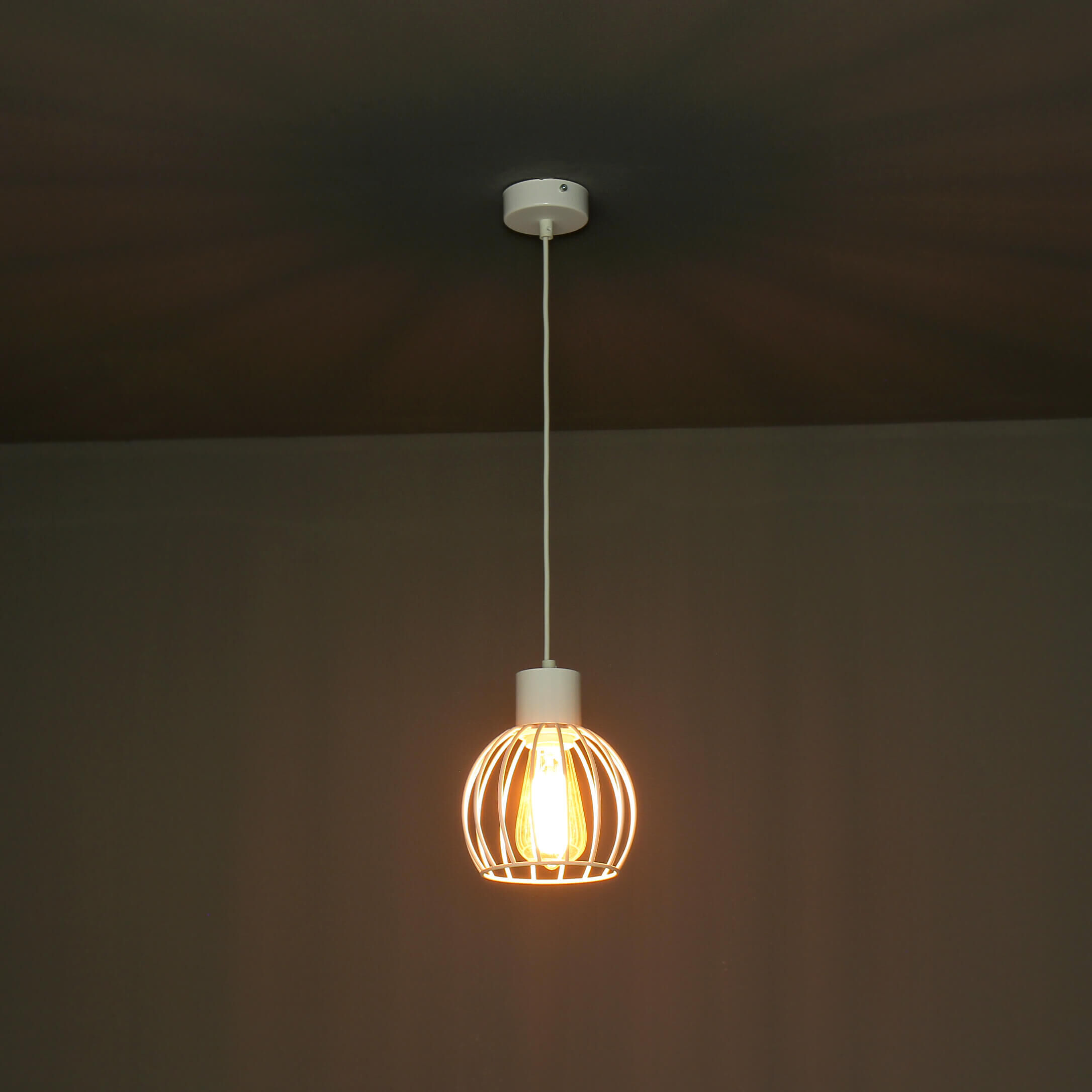 Weiße Pendellampe rund geometrisch Lampe, Leuchte