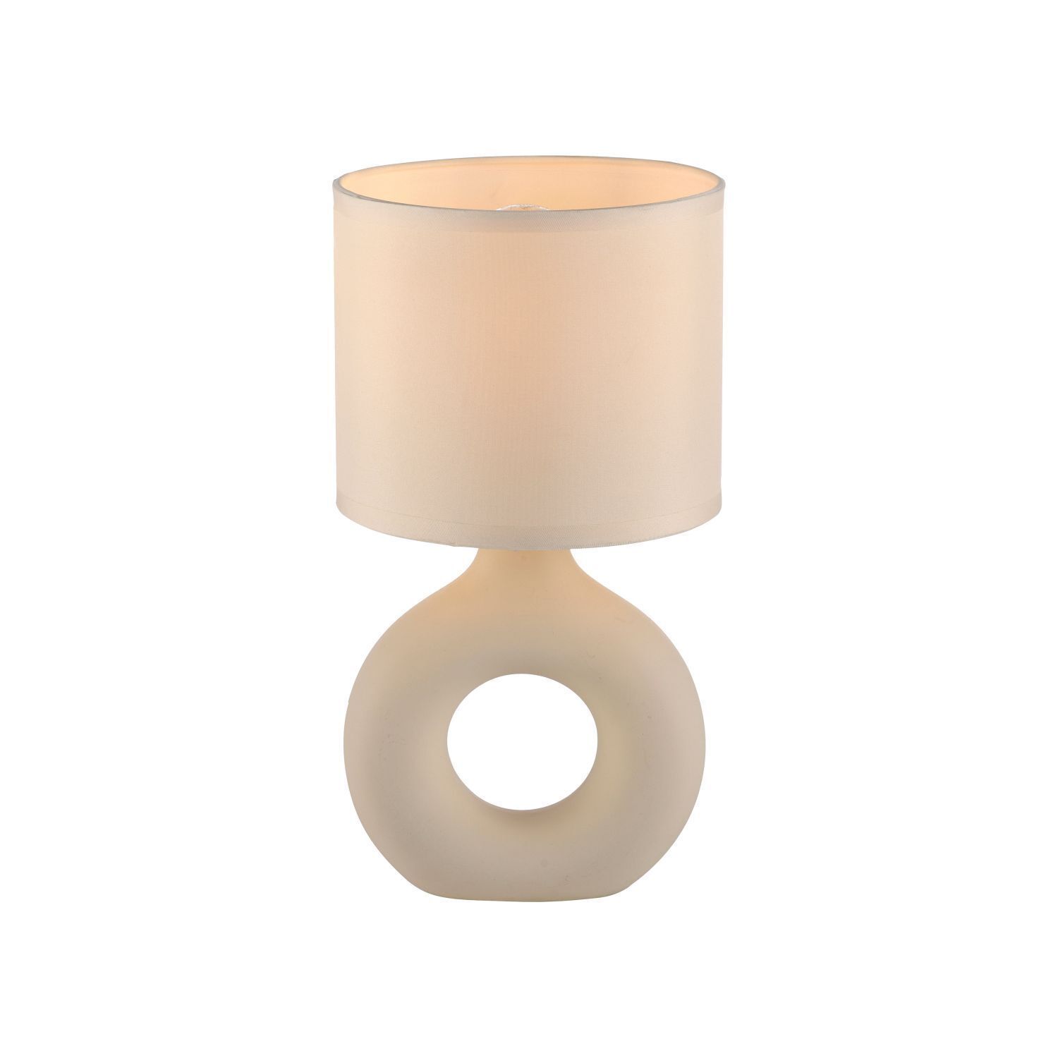 Lampe de table céramique tissu anti-éblouissement 30 cm E27 Beige