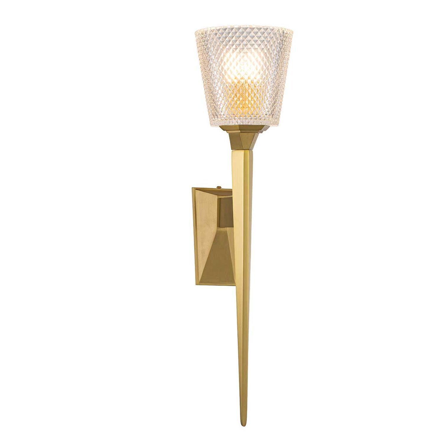 Applique salle de bain LED G9 IP44 hauteur 50,6 cm laiton verre 3000 K