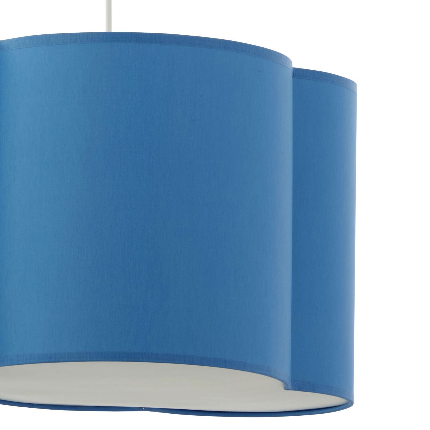 Lampe à suspendre Enfants Métal Tissu E27 Blanc Bleu