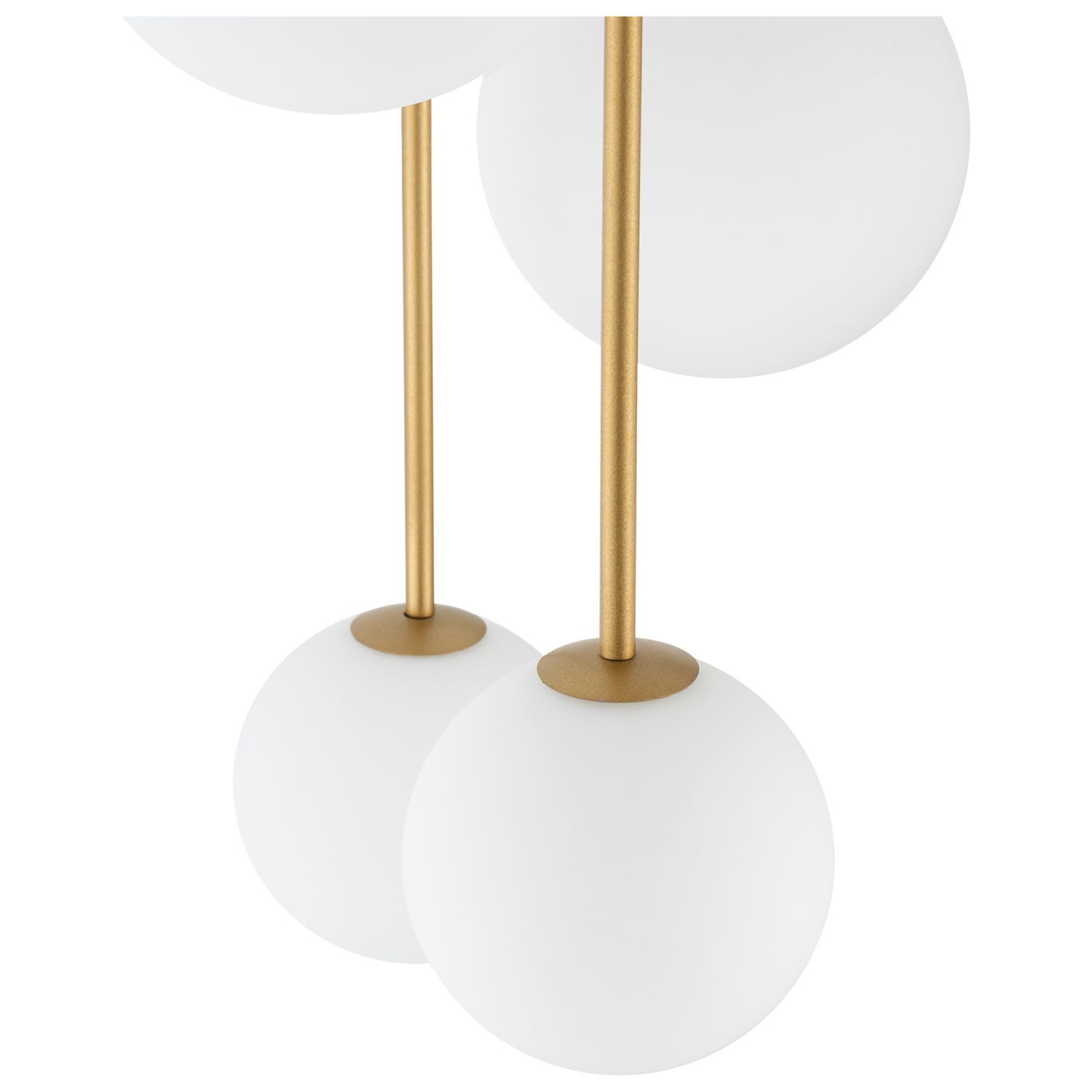 Lampe à suspendre Abat-jour sphérique Noir Blanc Or 8x G9 Verre